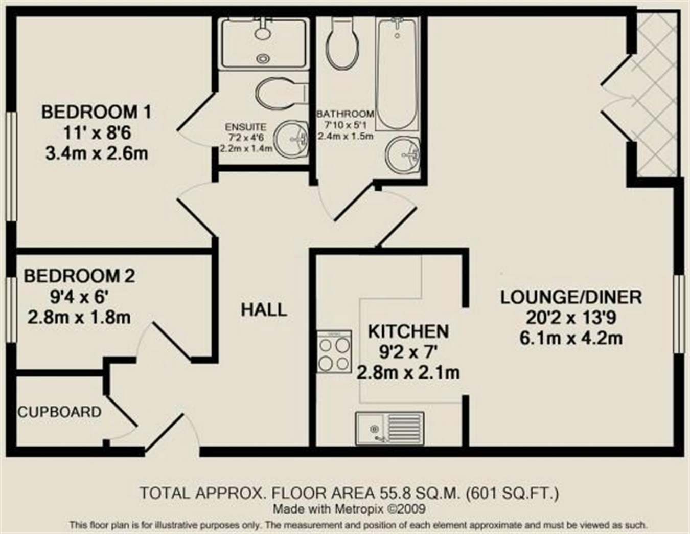 2 Bedrooms Flat for sale in Chequers Field, Welwyn Garden City, Hertfordshire AL7