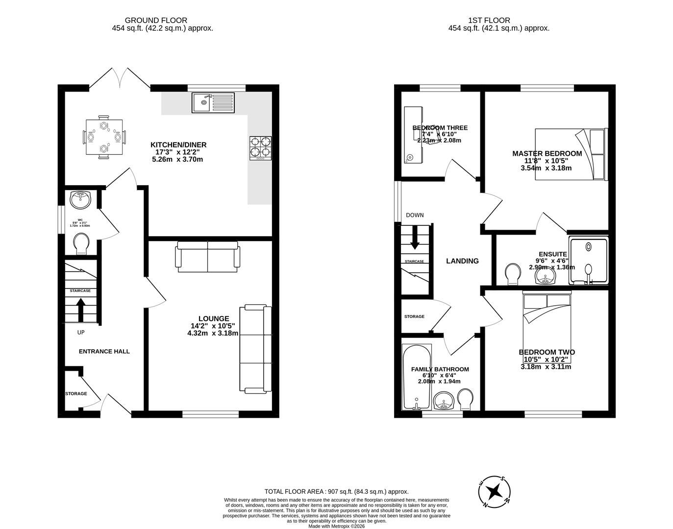 5, Wren Close, Preston floorplan