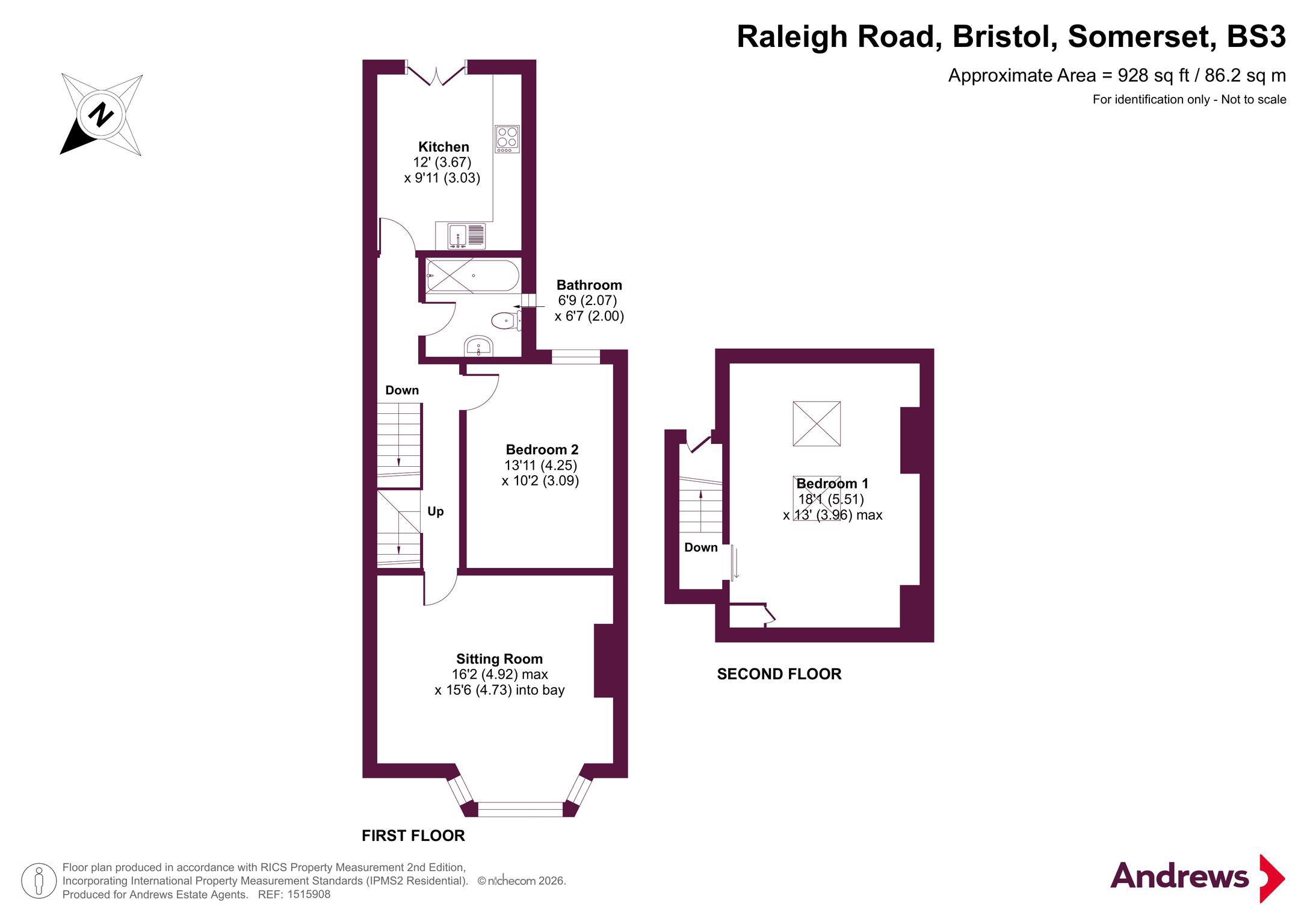First Floor Flat, 33, Raleigh Road, Somerset floorplan
