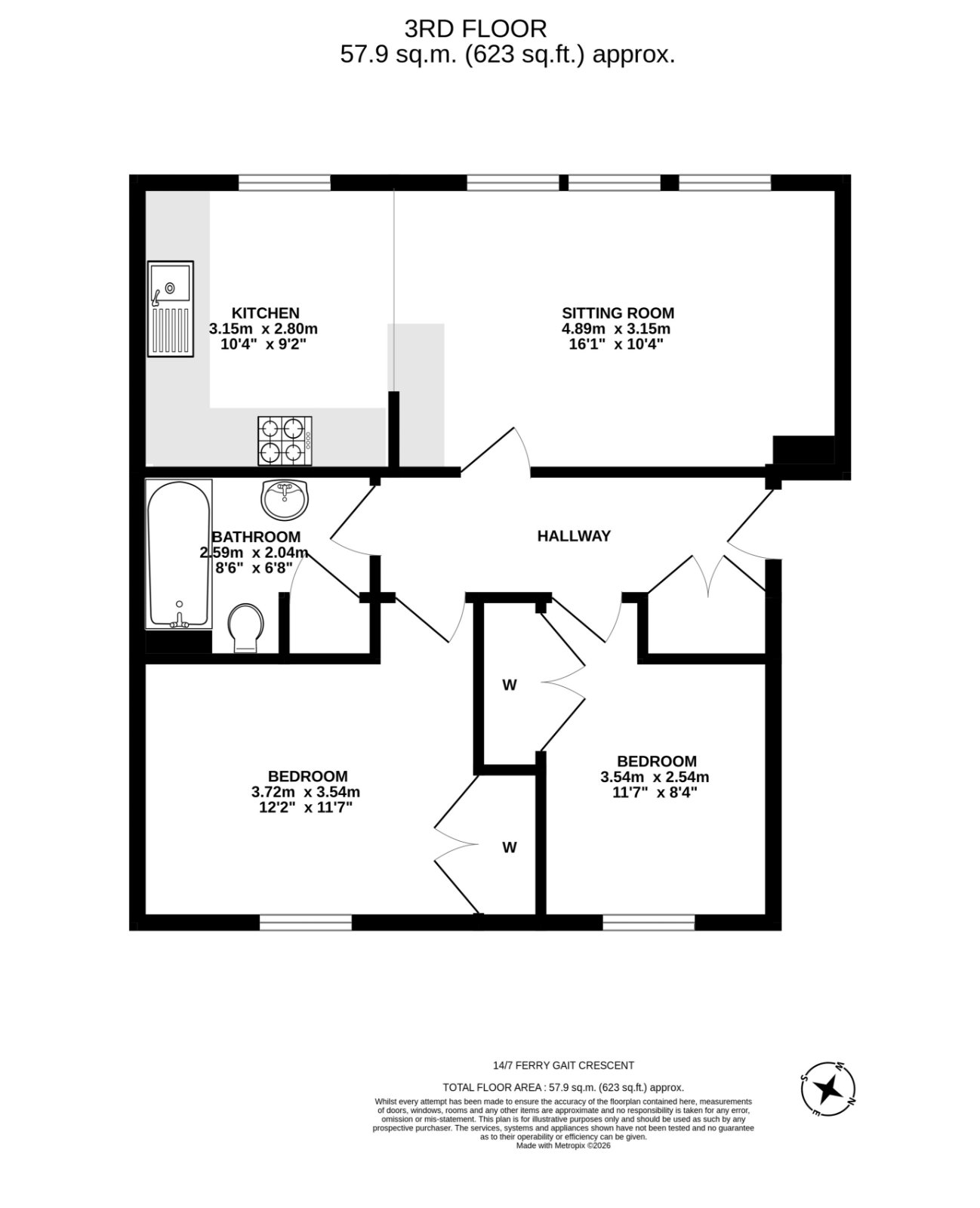 14/7 Ferry Gait Crescent, Edinburgh floorplan