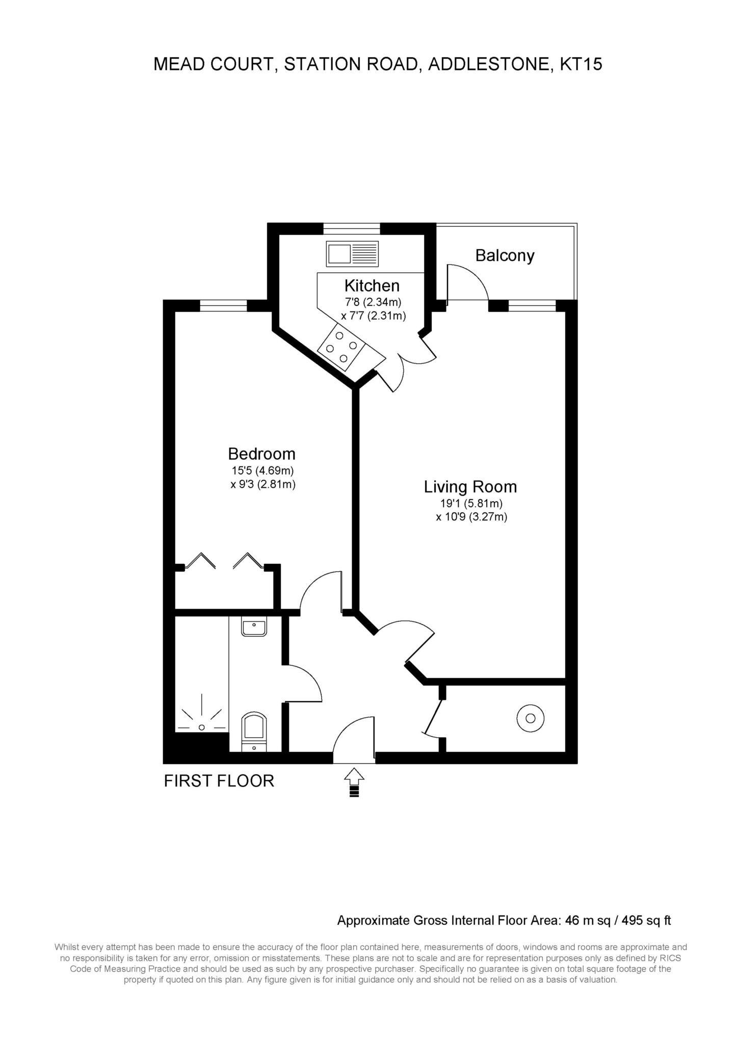 16, Mead Court, Addlestone floorplan