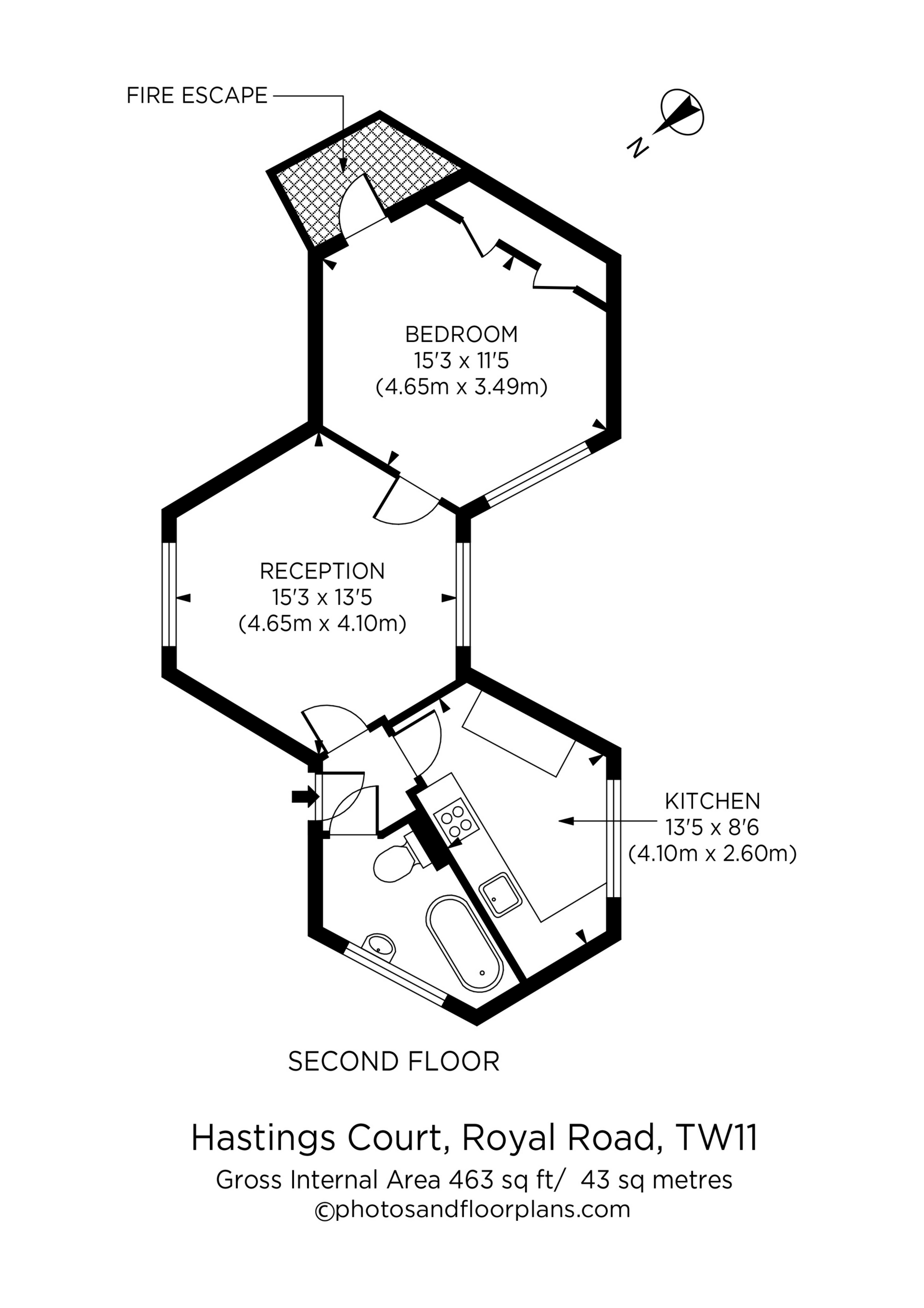 9 Hastings Court 35, Royal Road, Teddington floorplan