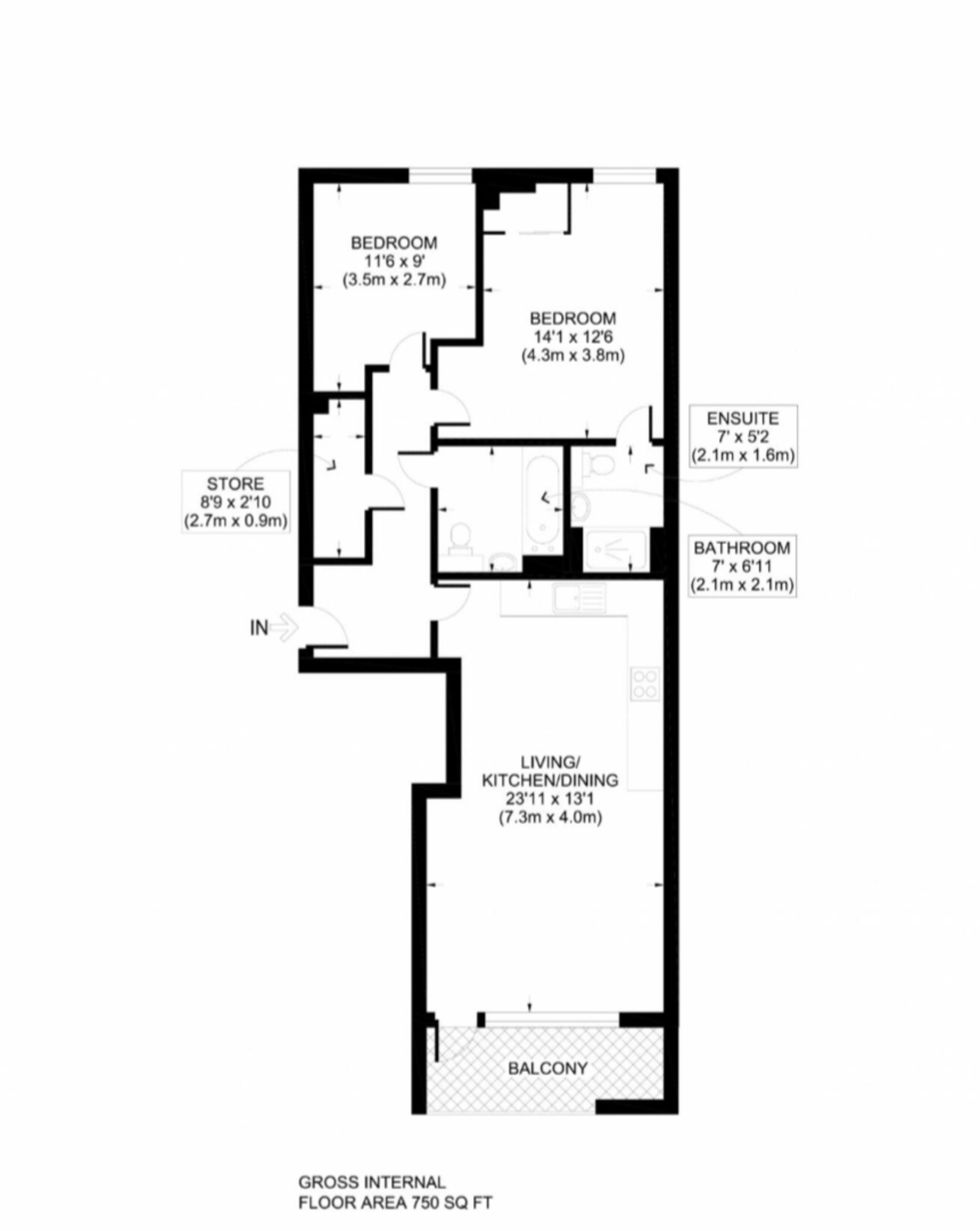 Apartment 33, Dewey Court, Bromley floorplan