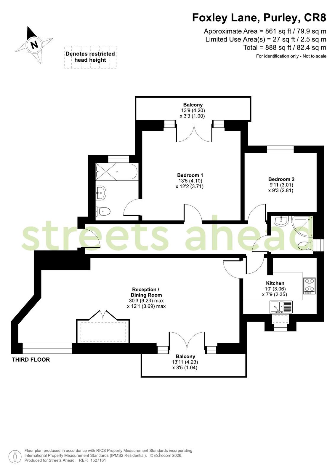 Flat 13, 6, Foxley Lane, Purley floorplan