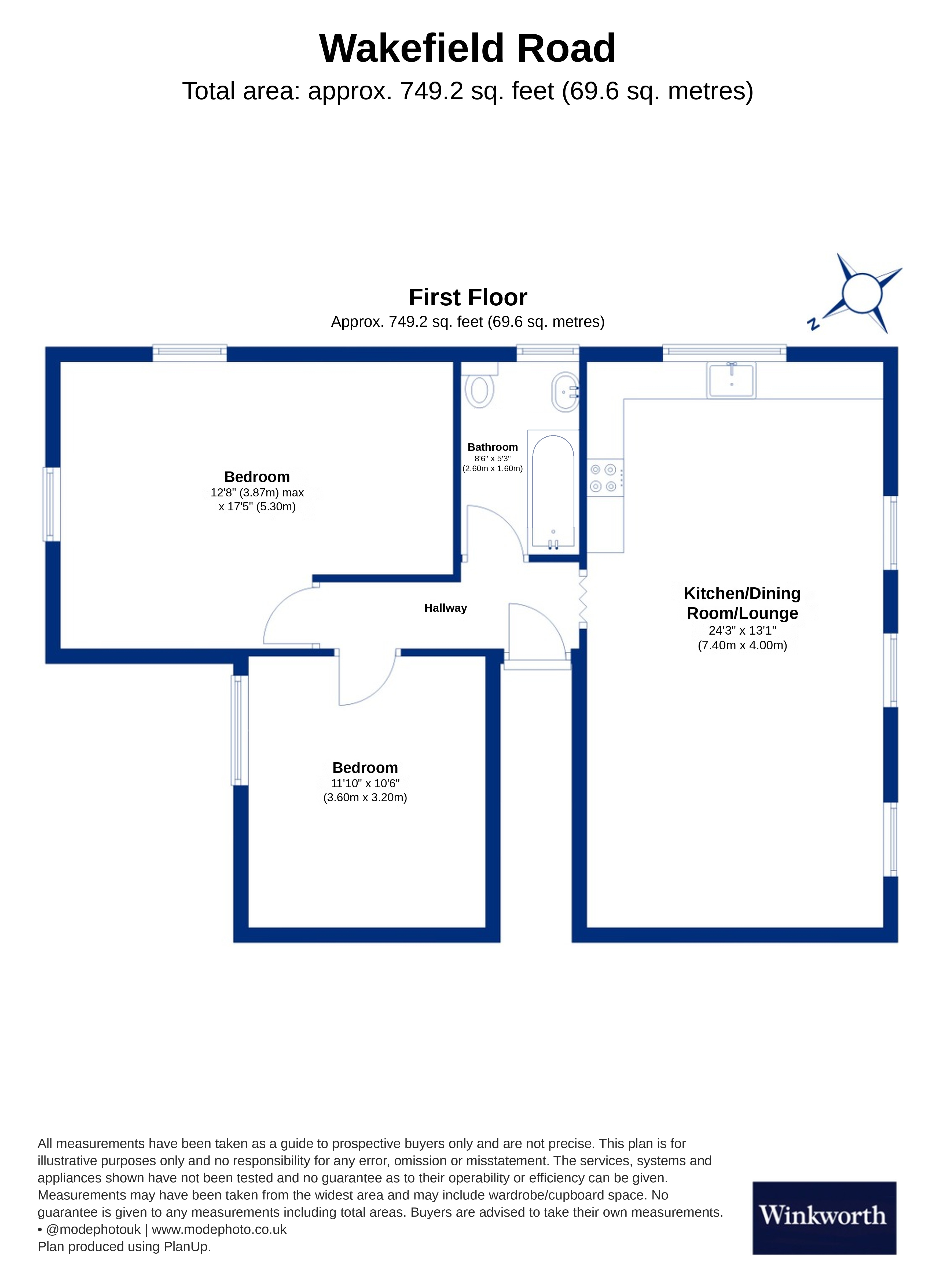 Flat B, 1, Wakefield Road, London floorplan