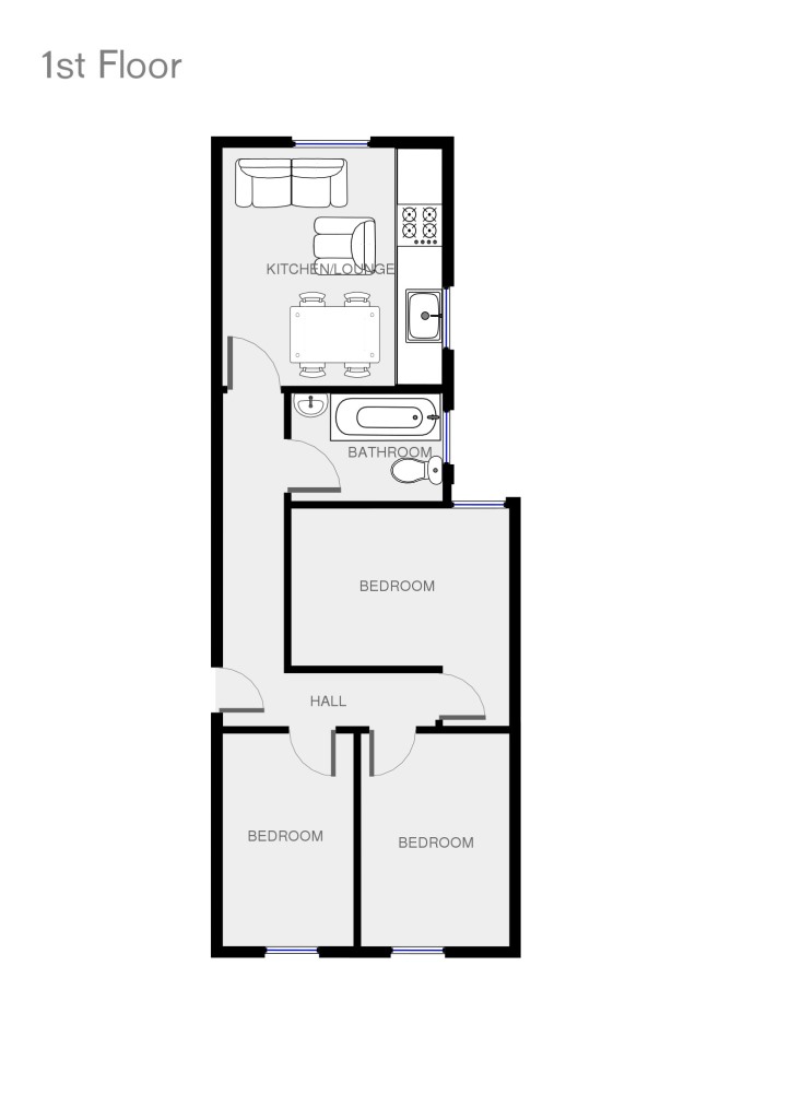 Flat C, 16, Llanbleddian Gardens, Cardiff floorplan