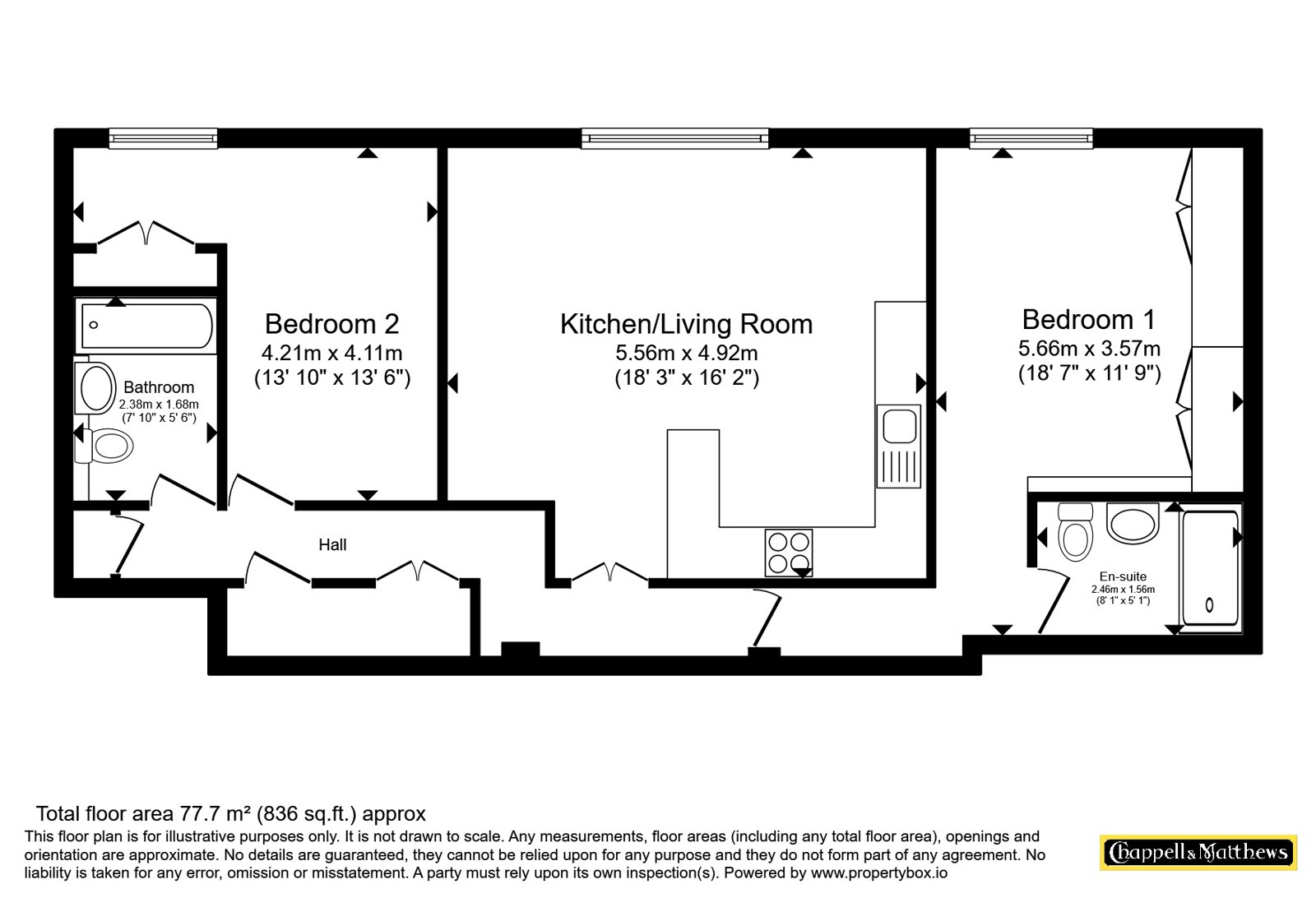 Flat 44,, Protheroes House, Bristol floorplan