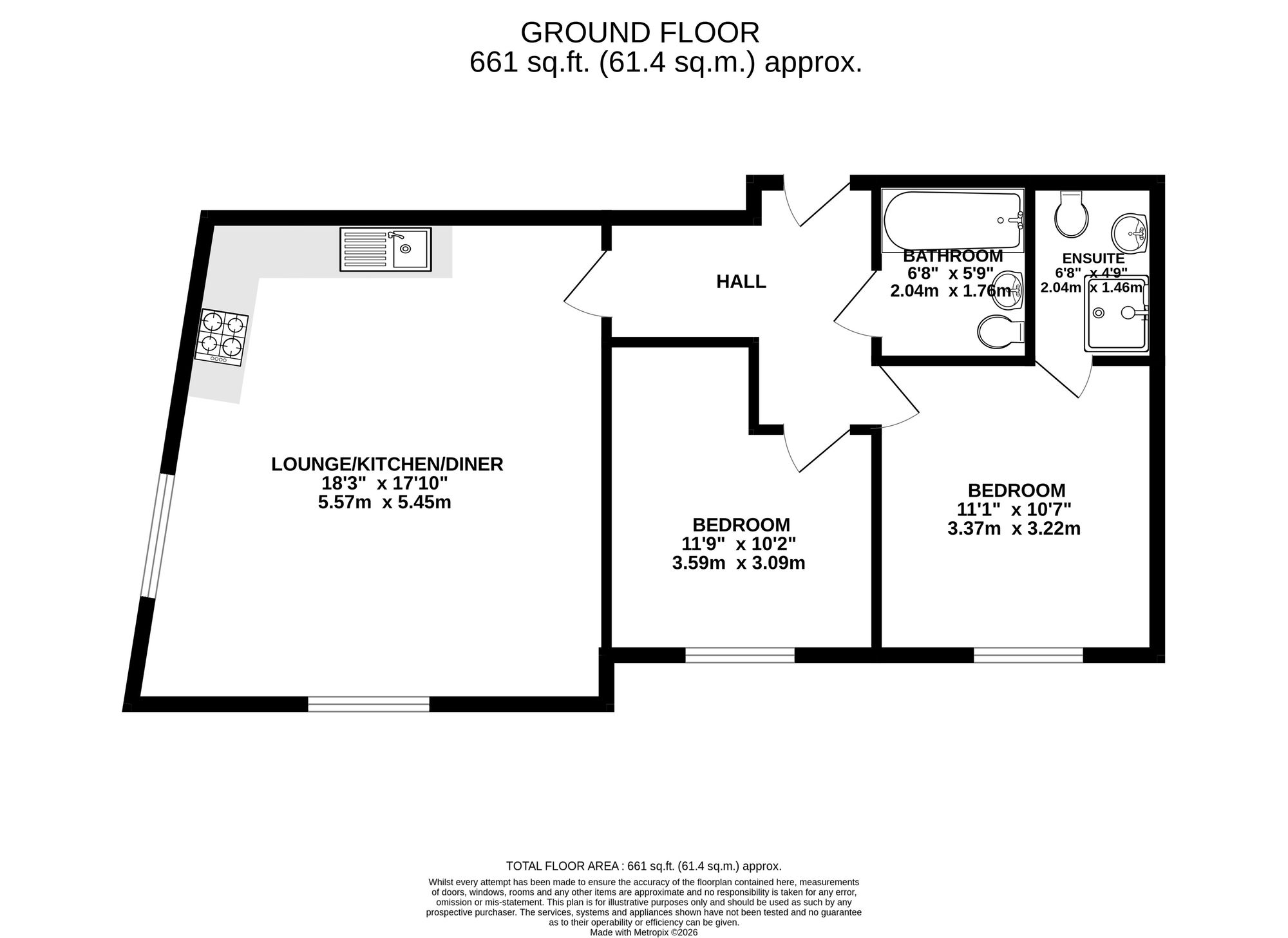 Flat 3, Hawthorn House, Bristol floorplan
