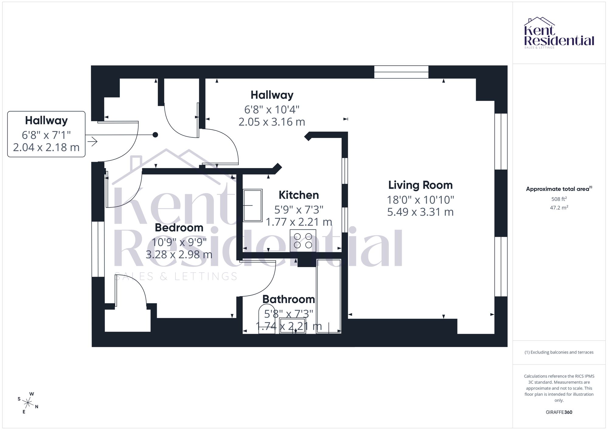 Flat 5, Medway Heights 1-4 New Road Avenue, Chatham floorplan