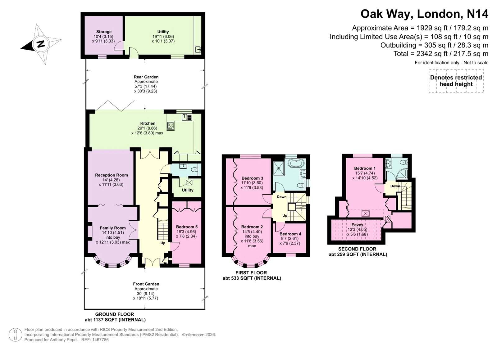 17, Oak Way, London floorplan