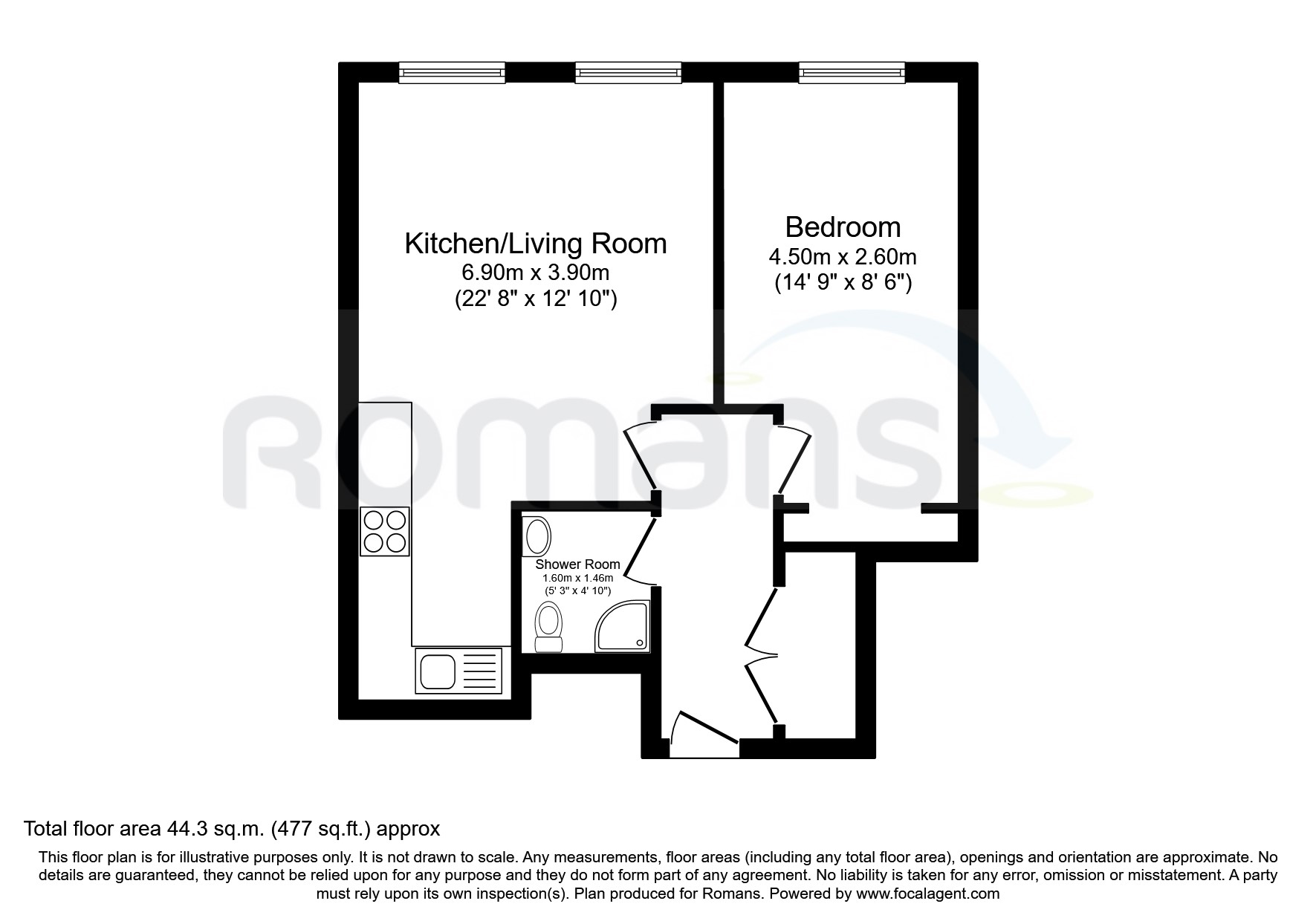 Flat 5, 4, The Carronades, Southampton floorplan
