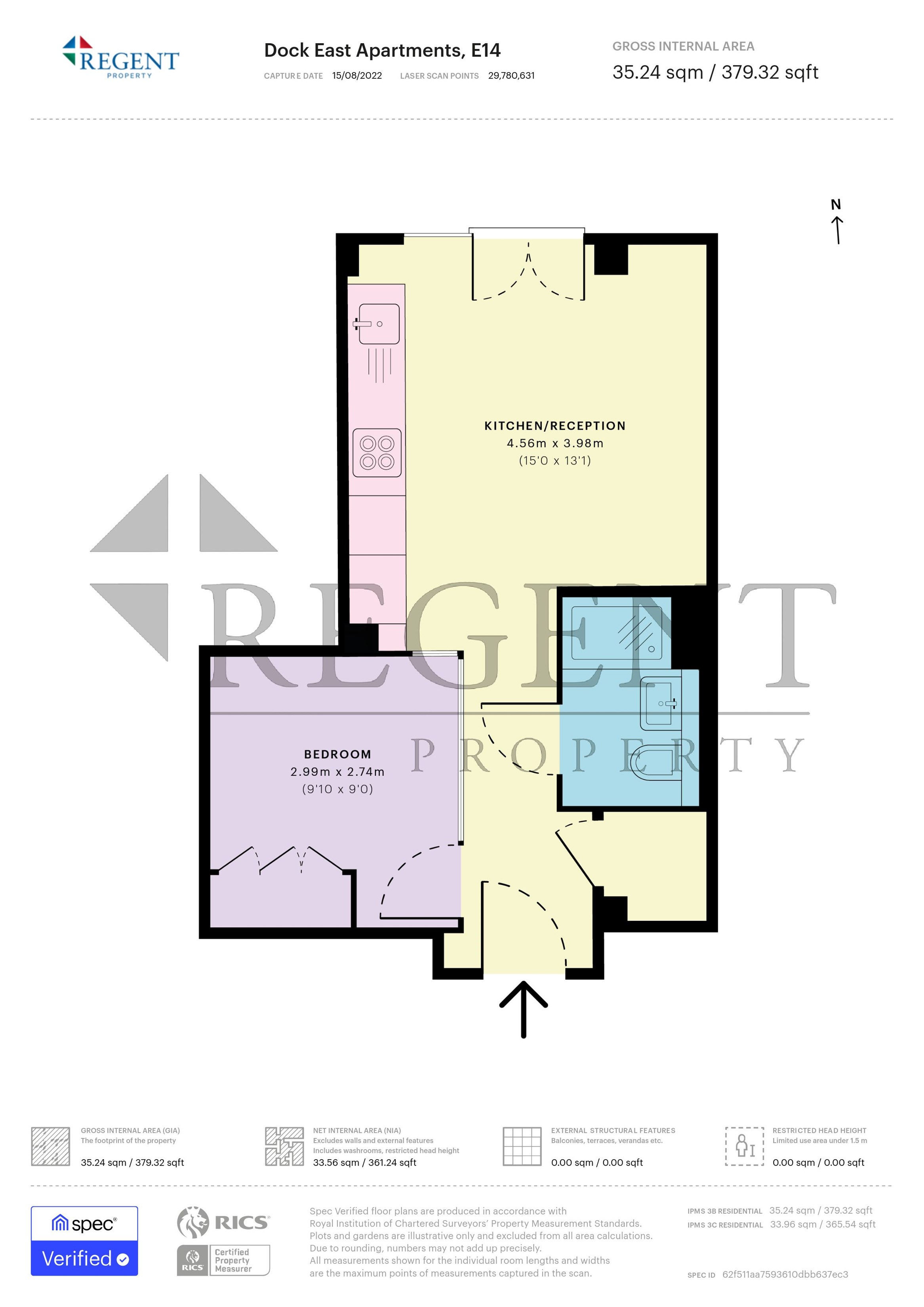 2, Flat 208, Selsdon Way, London floorplan