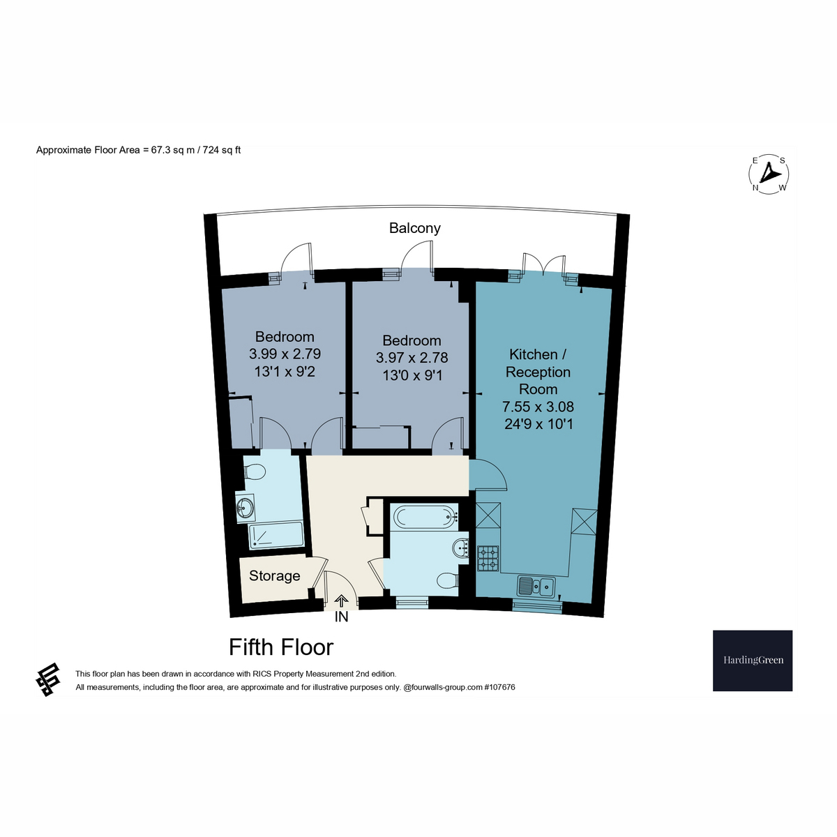 Flat Flat 51, 22, Bradley Road, London floorplan