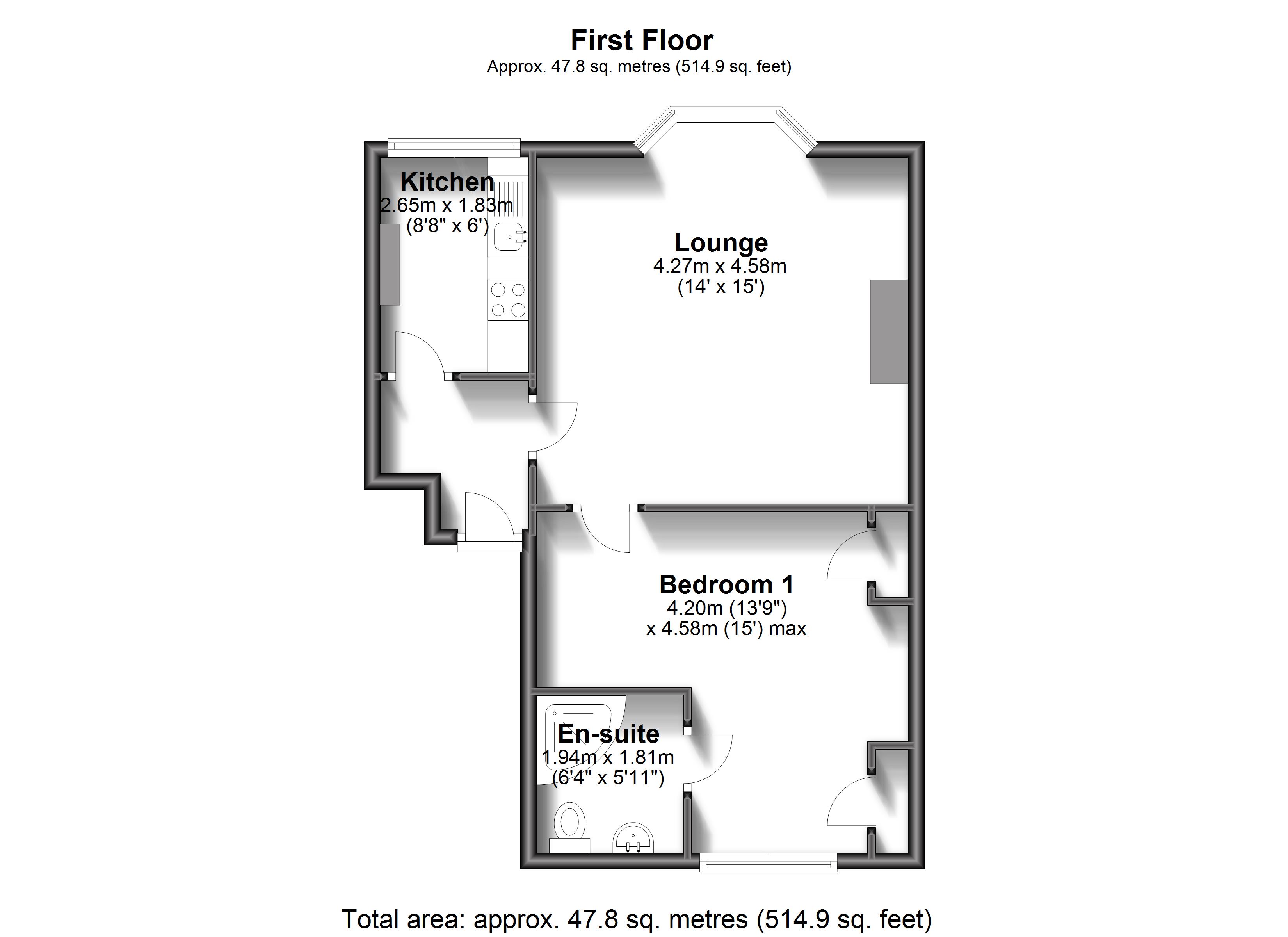 Cambridge Road, Deal floorplan