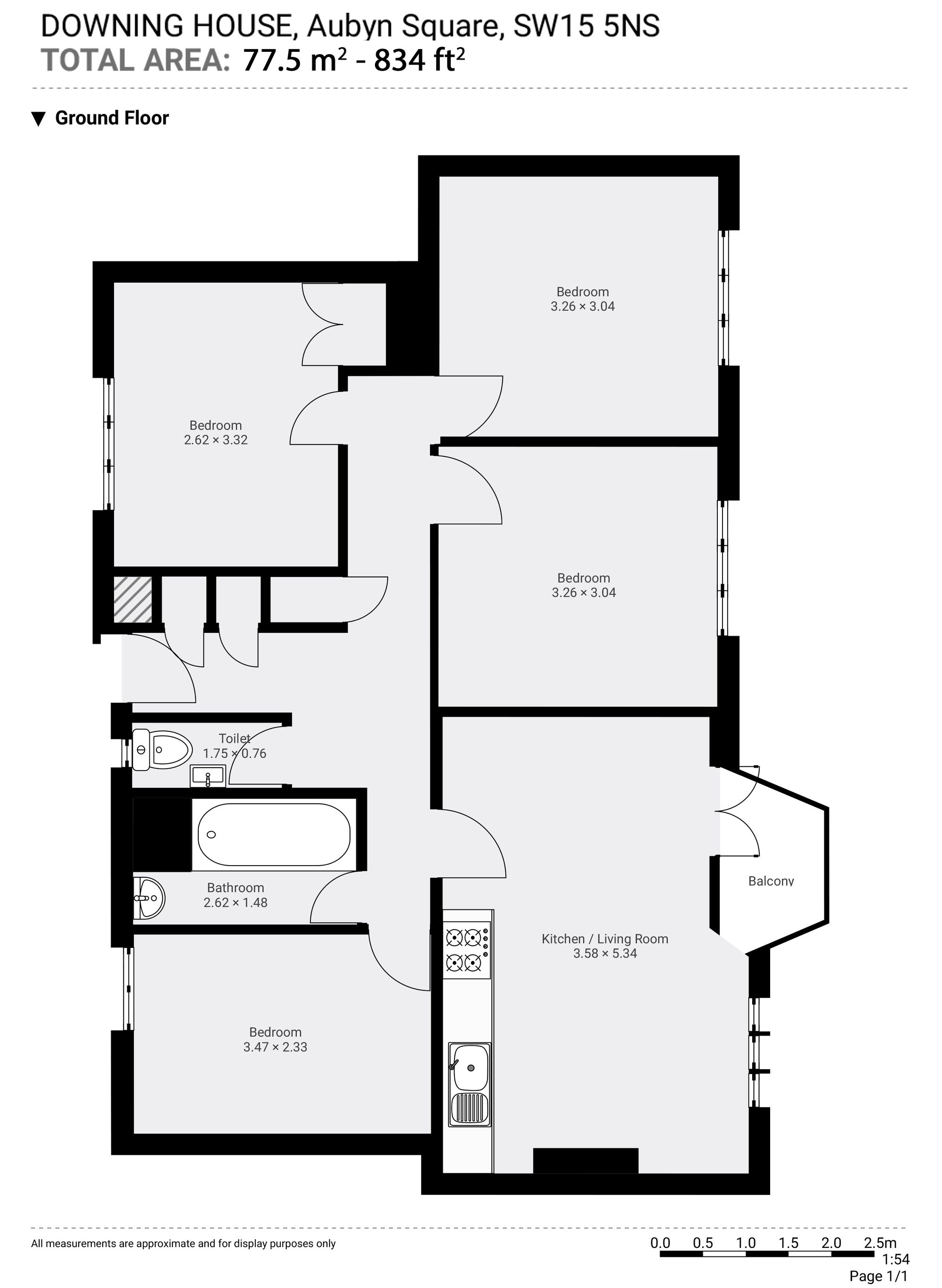 Flat 3, Downing House Aubyn Square, London floorplan