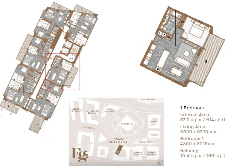 1 Bedrooms Flat for sale in Legacy Building, Embassy Gardens, Nine Elms SW8