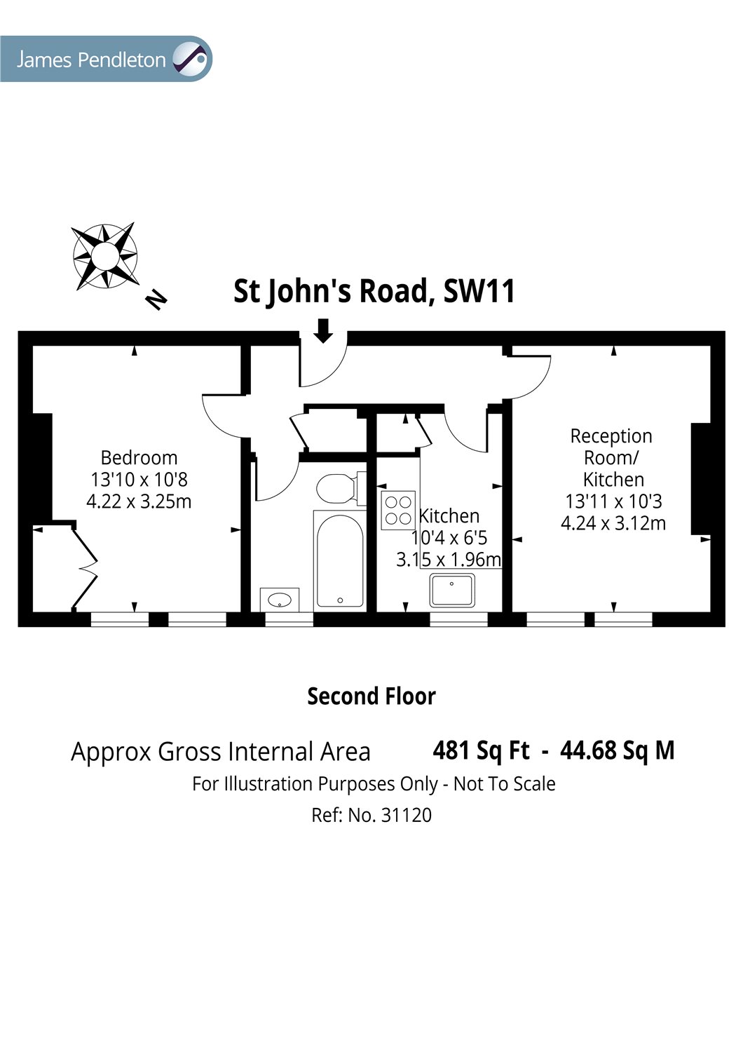 1 Bedrooms Flat to rent in St John's Road, Battersea, London SW11