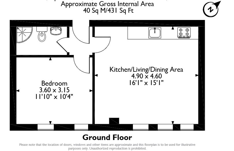 Apartment 402 St Peters House, Princes Street, Doncaster, South Yorkshire, DN1 3BP floorplan