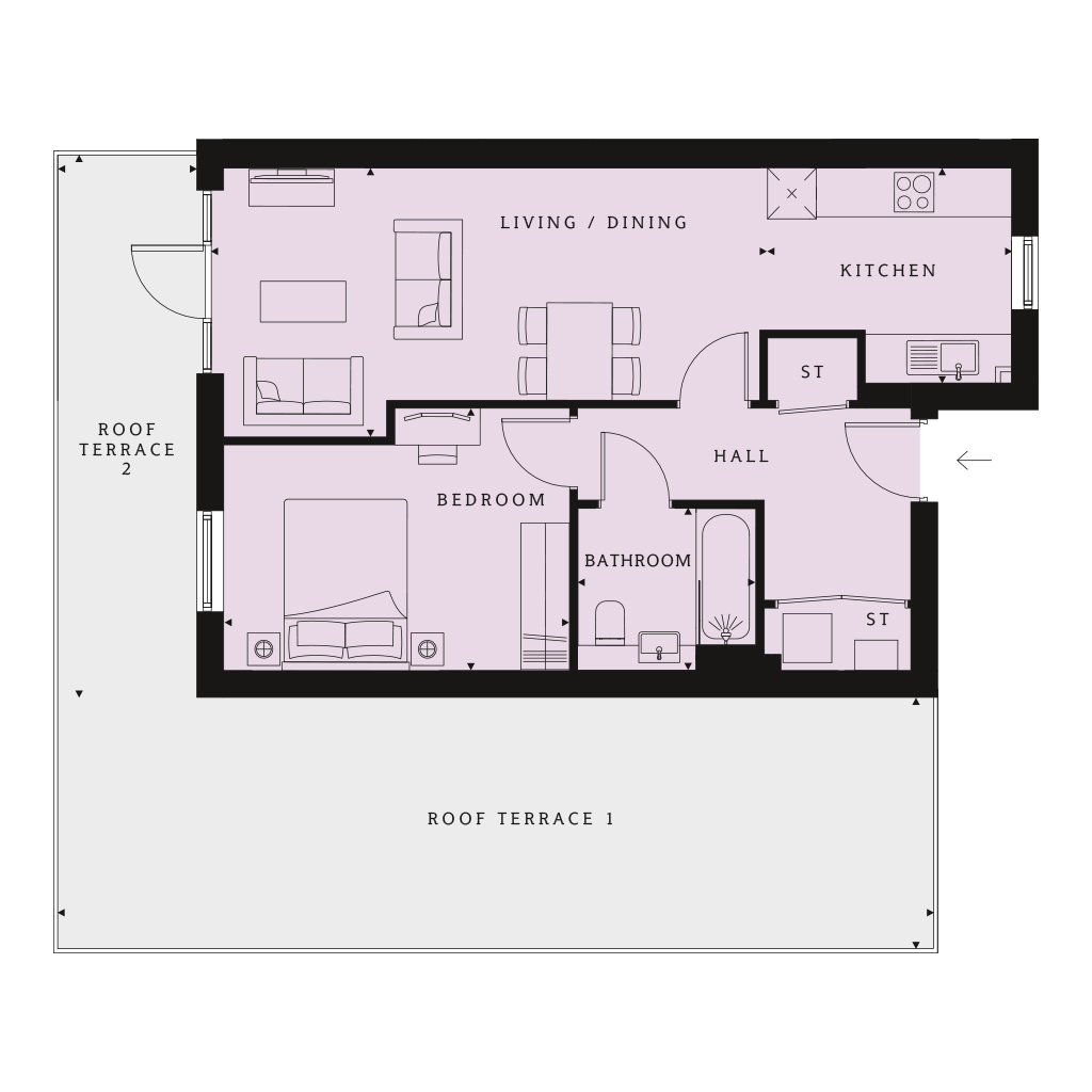 1 Bedrooms Flat for sale in 