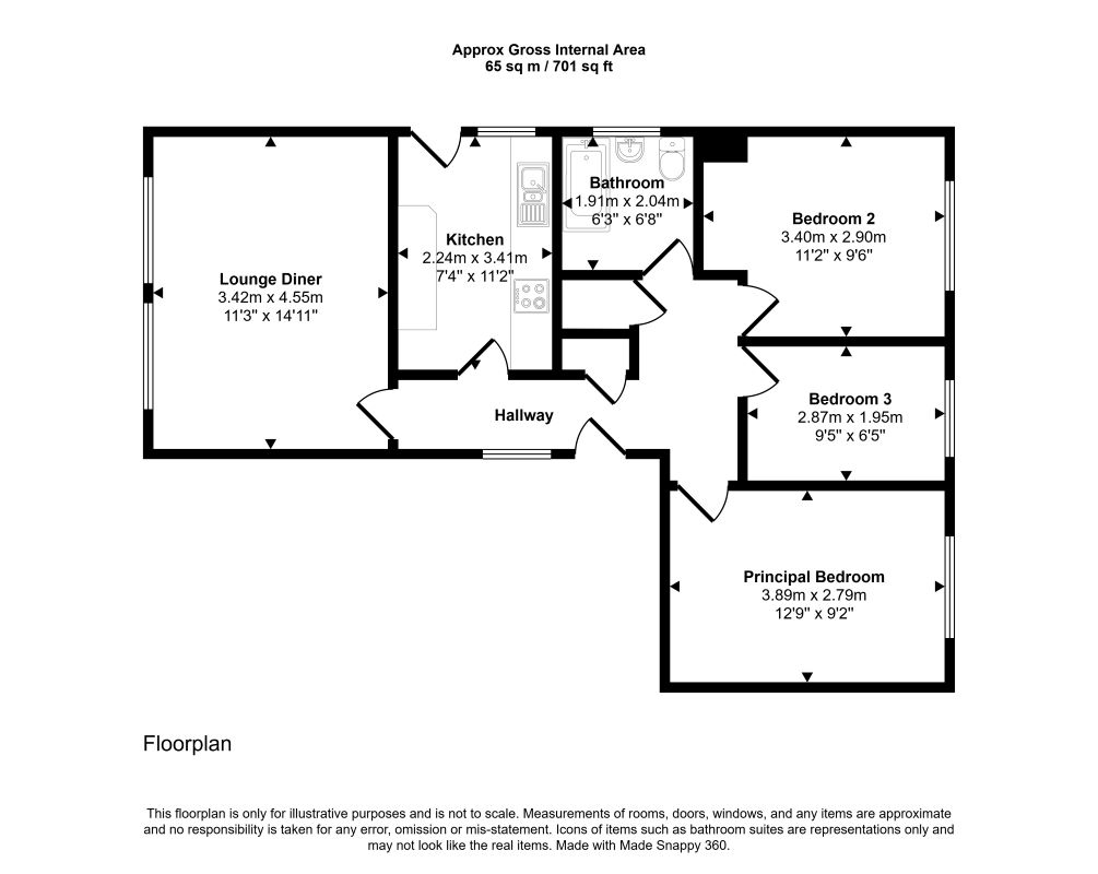 Pavilion Bungalow, Hook Lane, Bognor Regis floorplan