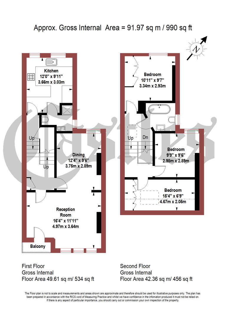 Upper Flat, 1b, Felix Avenue, London floorplan