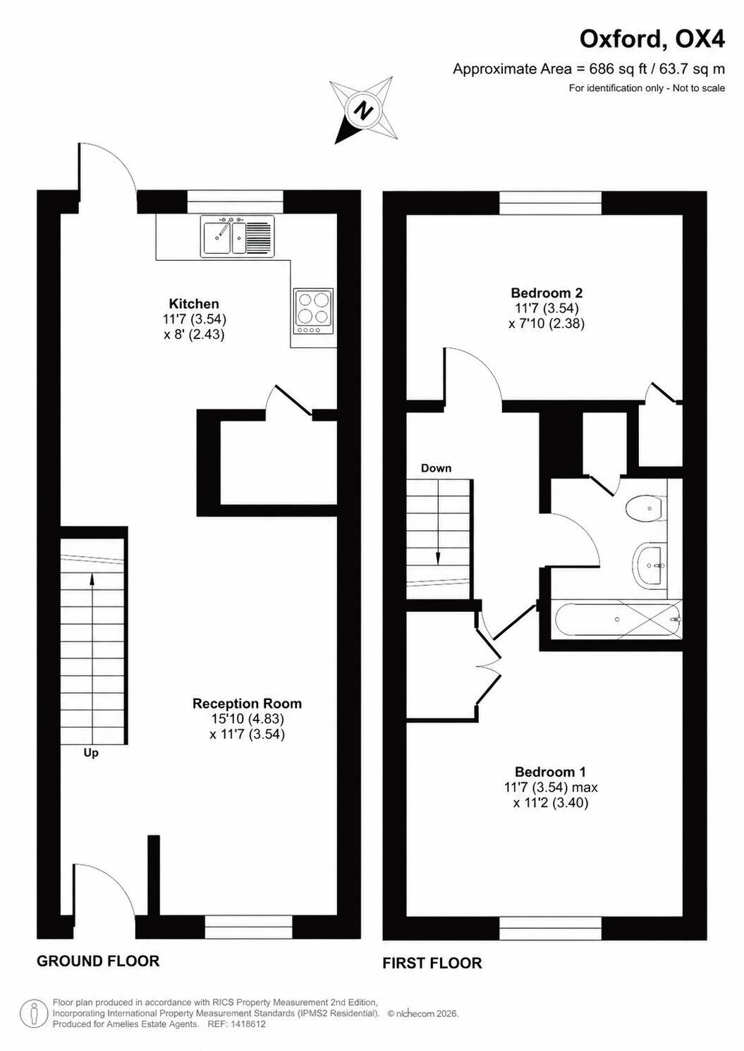 3, Oxford floorplan