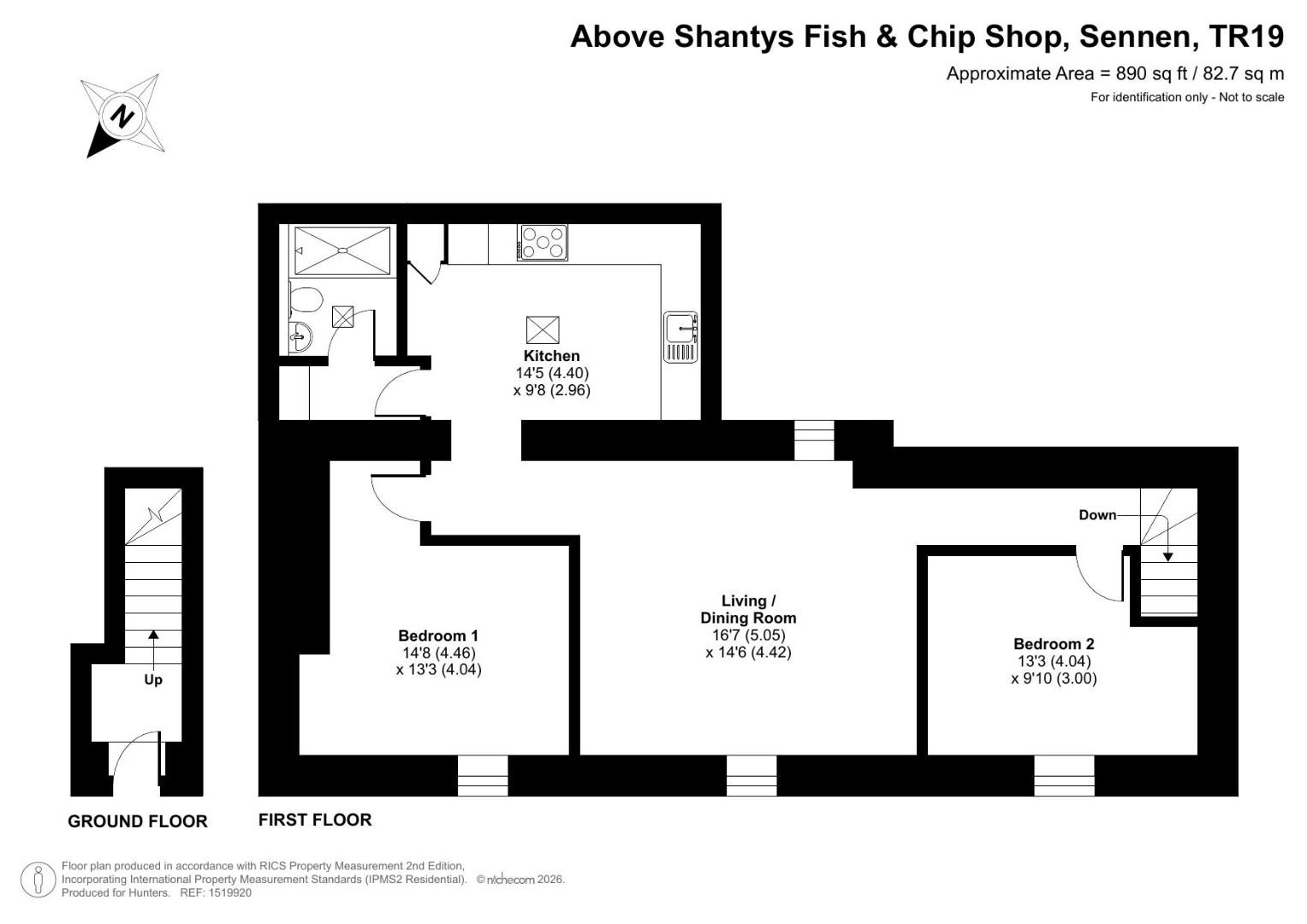 Shantys, A30 from Lands End to Sennen Post Office, Penzance floorplan