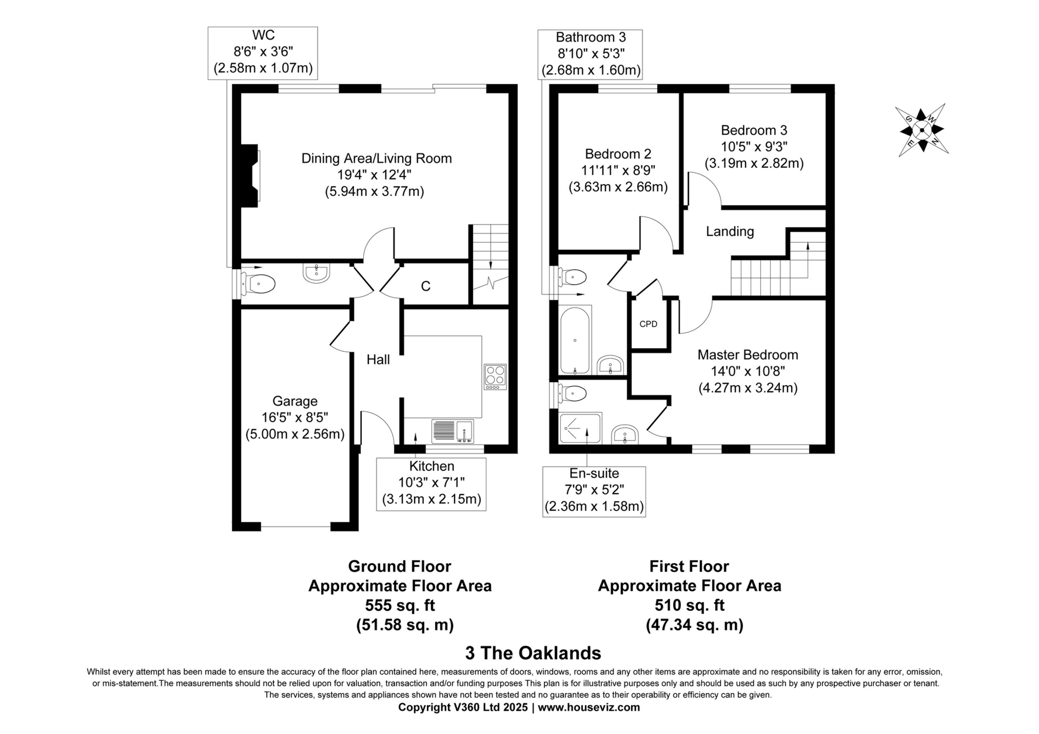3, The Oaklands, Tenbury Wells floorplan