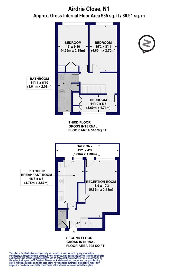 3 Bedrooms Flat for sale in Airdrie Close, London N1