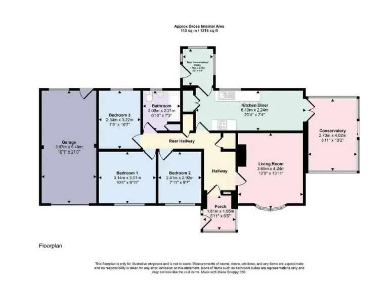 Moat Brook Bungalow, Clun Road, Craven Arms floorplan