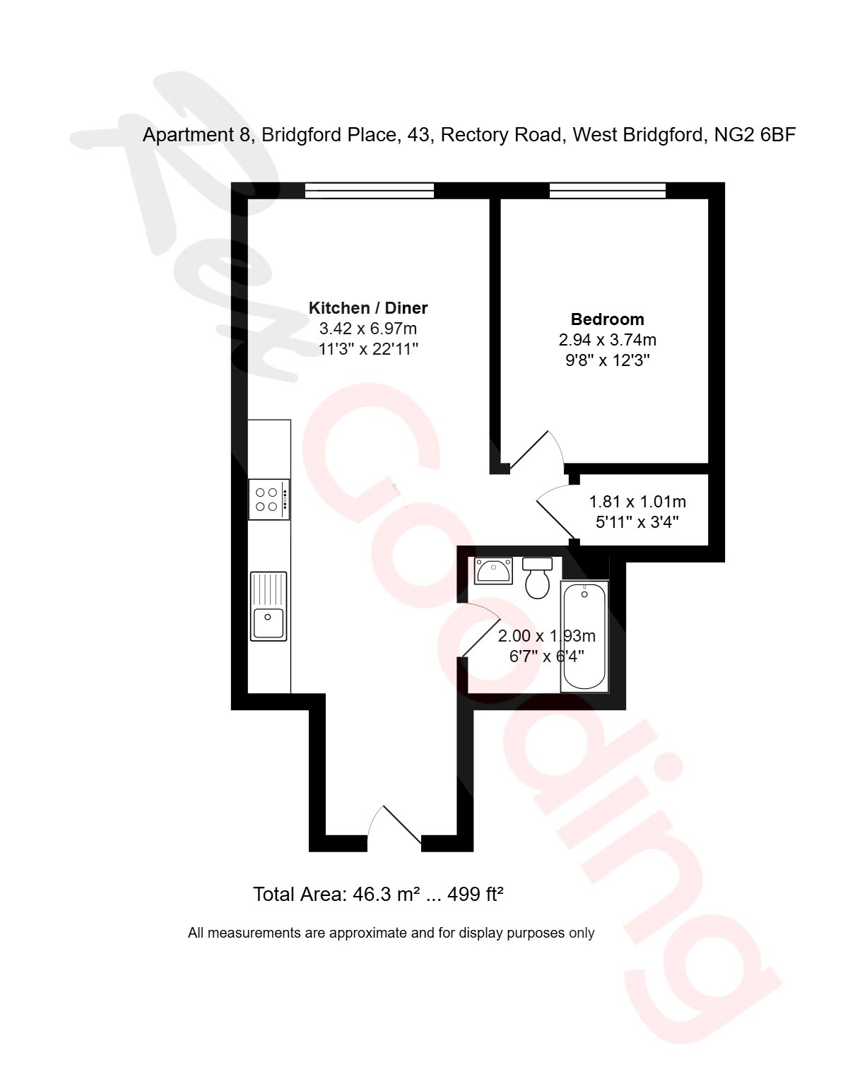 Apartment 8, Bridgford Place, 43, Rectory Road, Nottingham floorplan