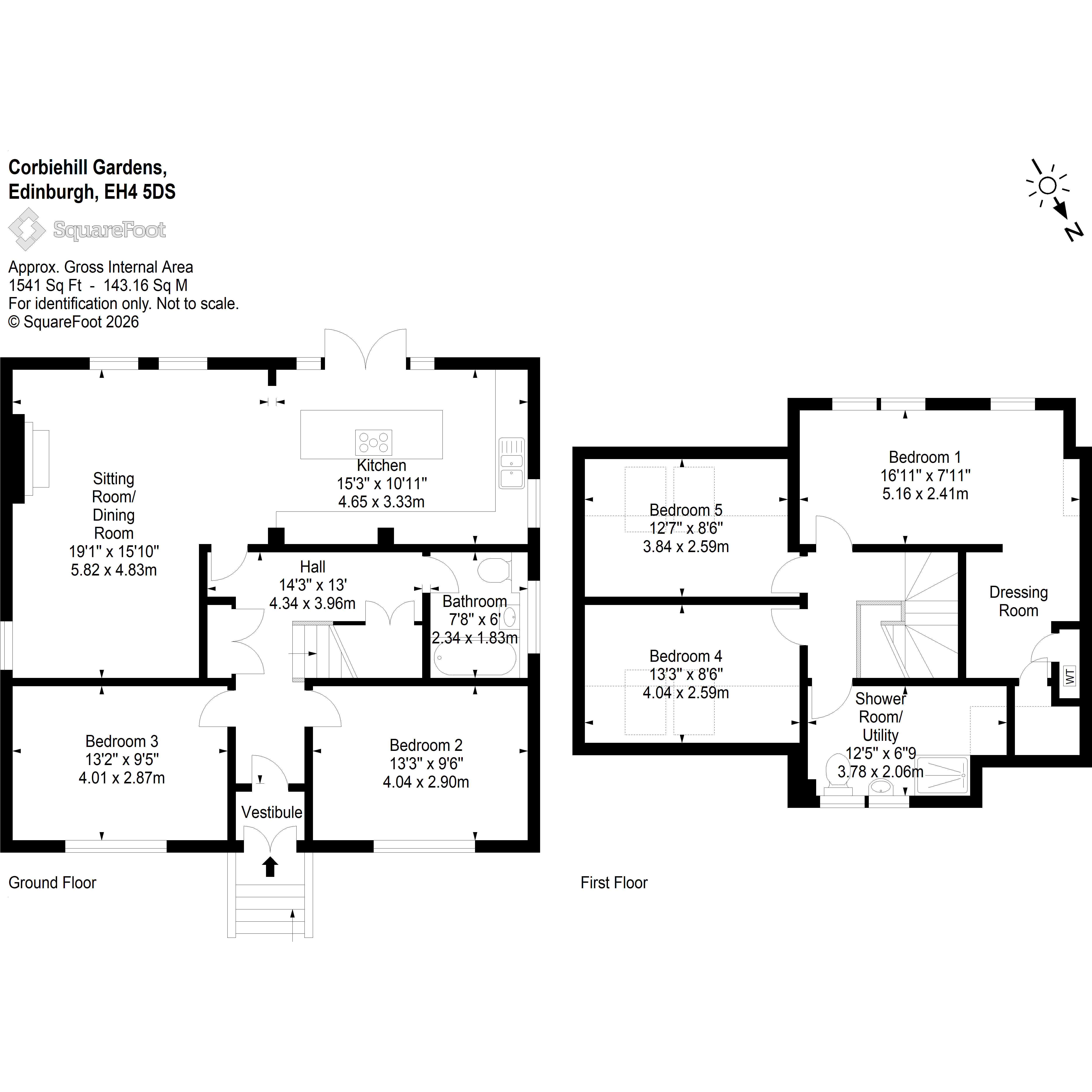 5, Corbiehill Gardens, Edinburgh floorplan