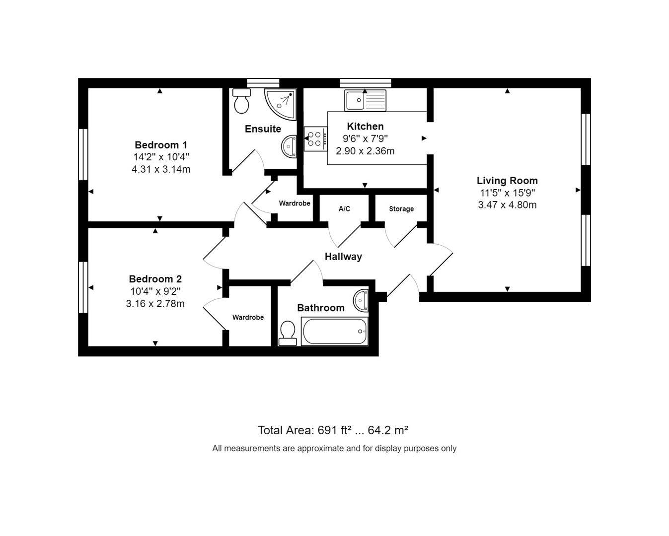 Apartment 4, Heron Place, Fleet floorplan
