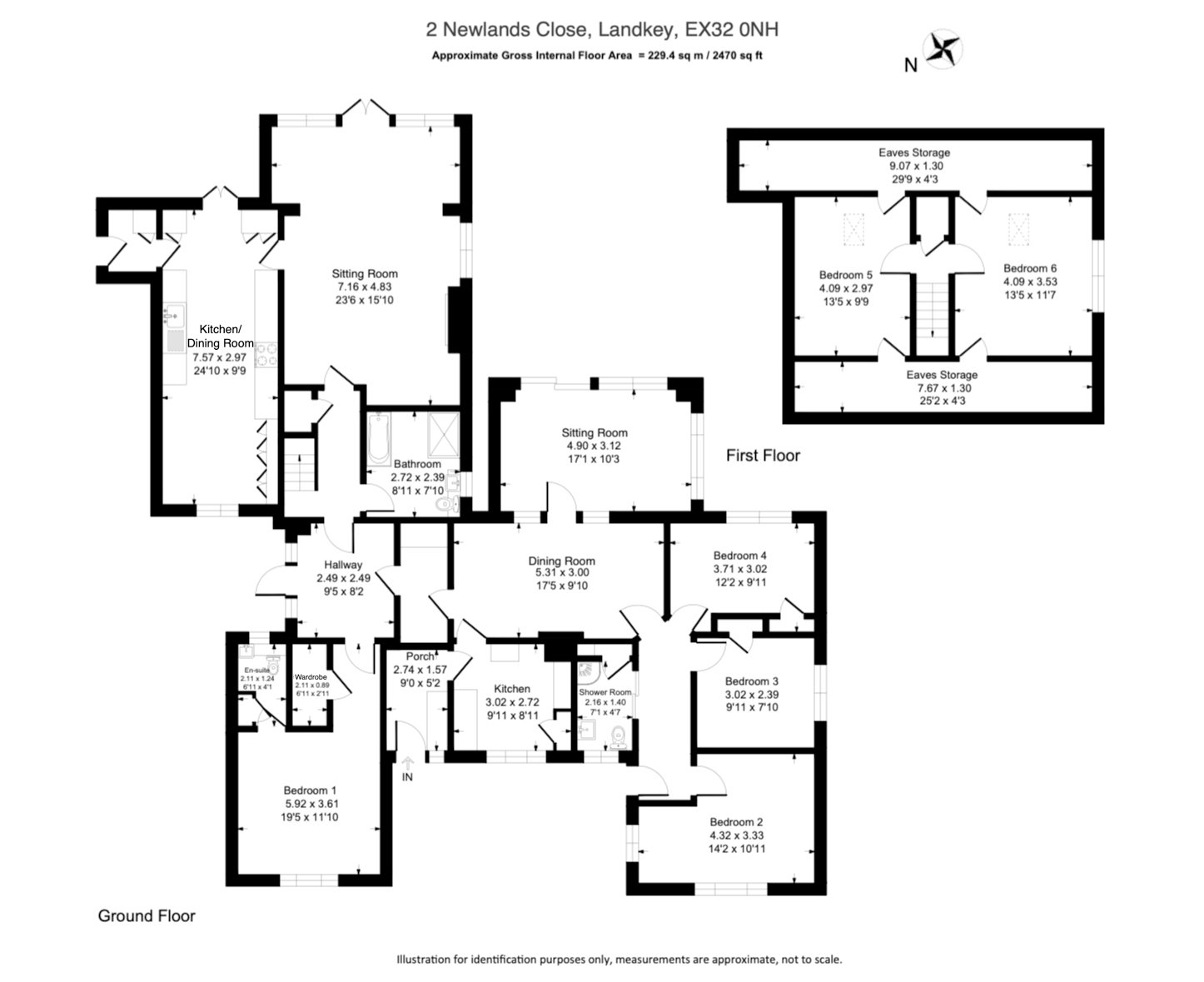 Newlands Close, Landkey, Barnstaple, North Devon EX32, 6 bedroom