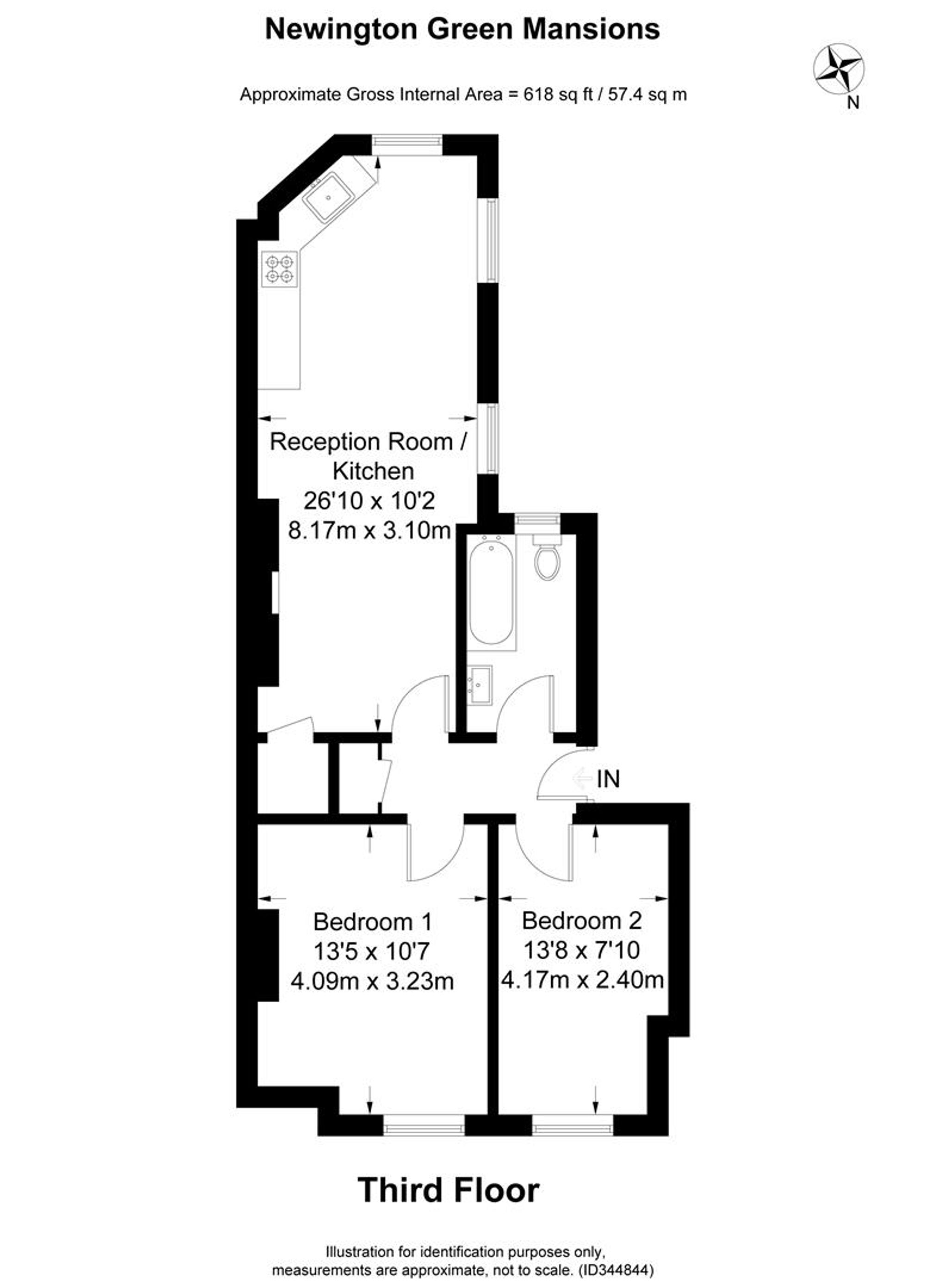 Green Lanes, Newington Green Mansions Green Lanes N16, 2 bedroom flat