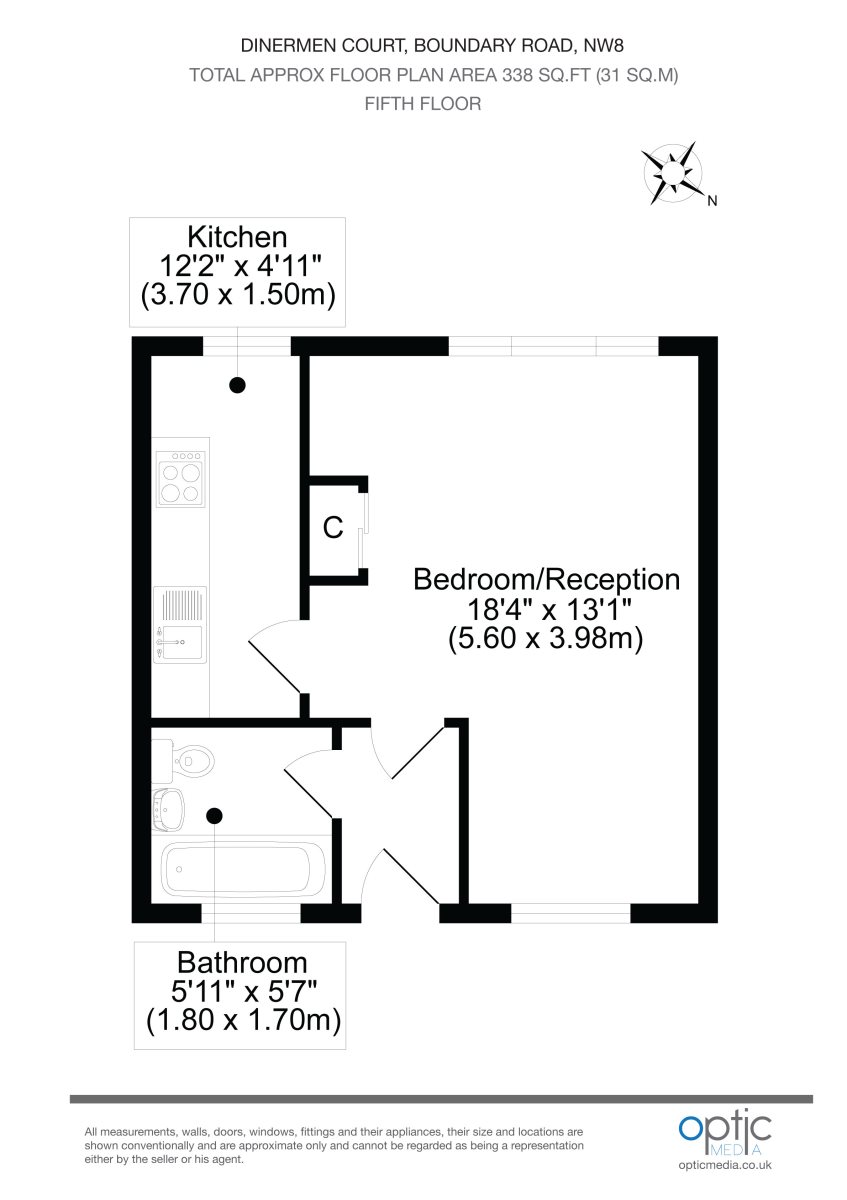 54 Dinerman Court, 38-42, Boundary Road, Swiss Cottage floorplan
