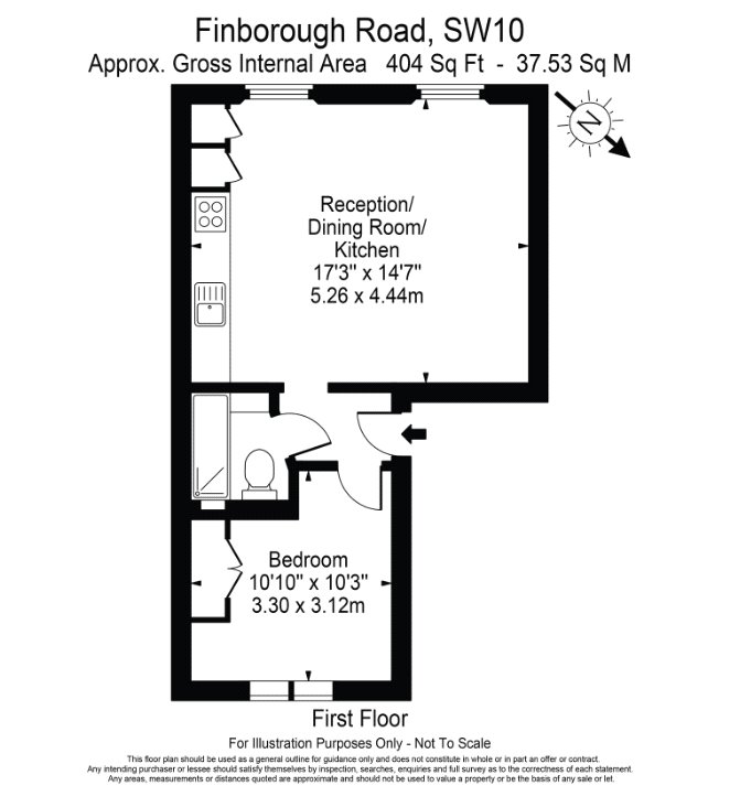 Flat 3, 111, Finborough Road, London floorplan