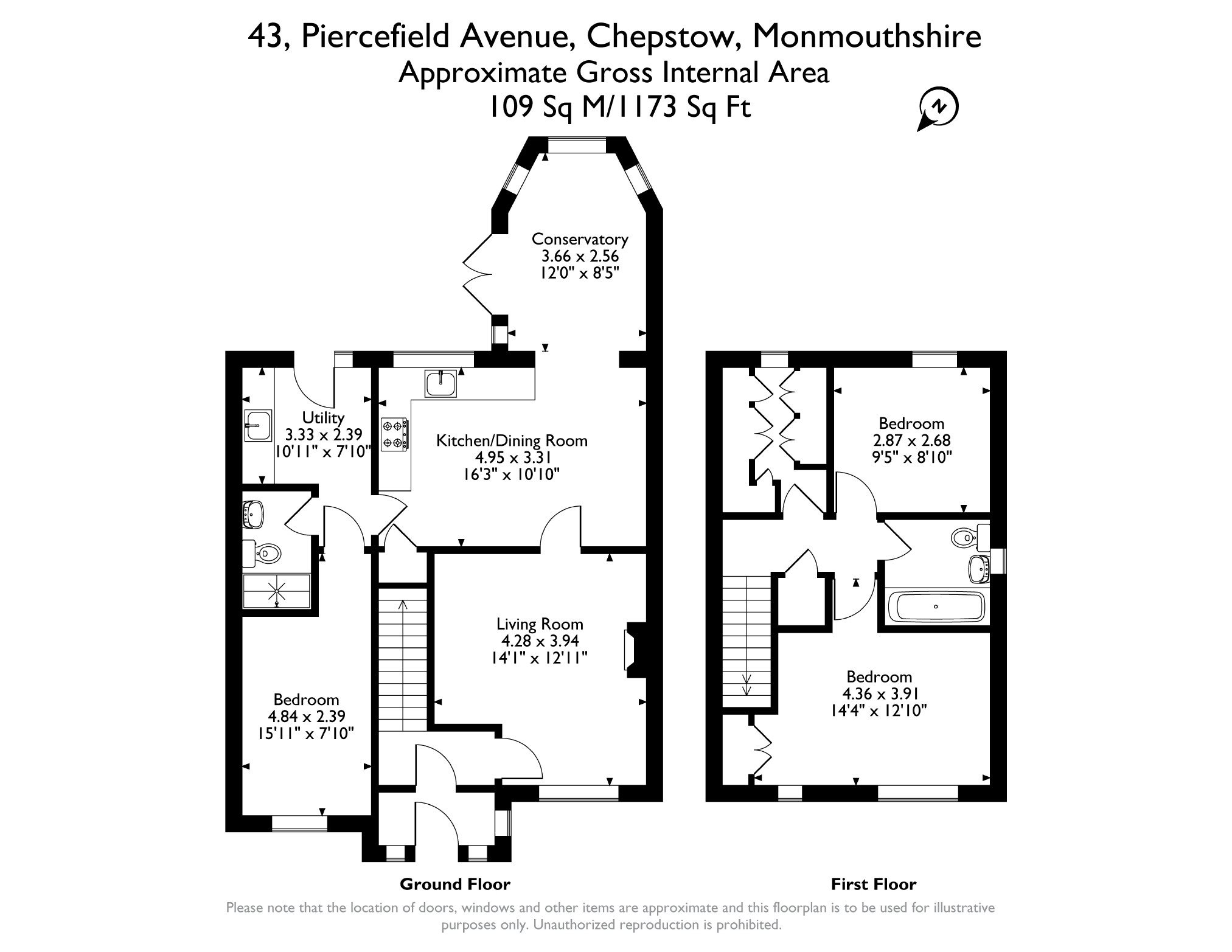 43, Piercefield Avenue, Chepstow floorplan