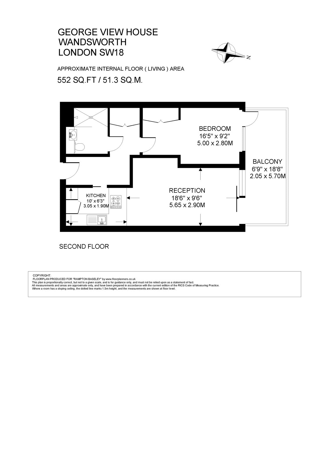 58, George View House, 36, Knaresborough Drive, London floorplan
