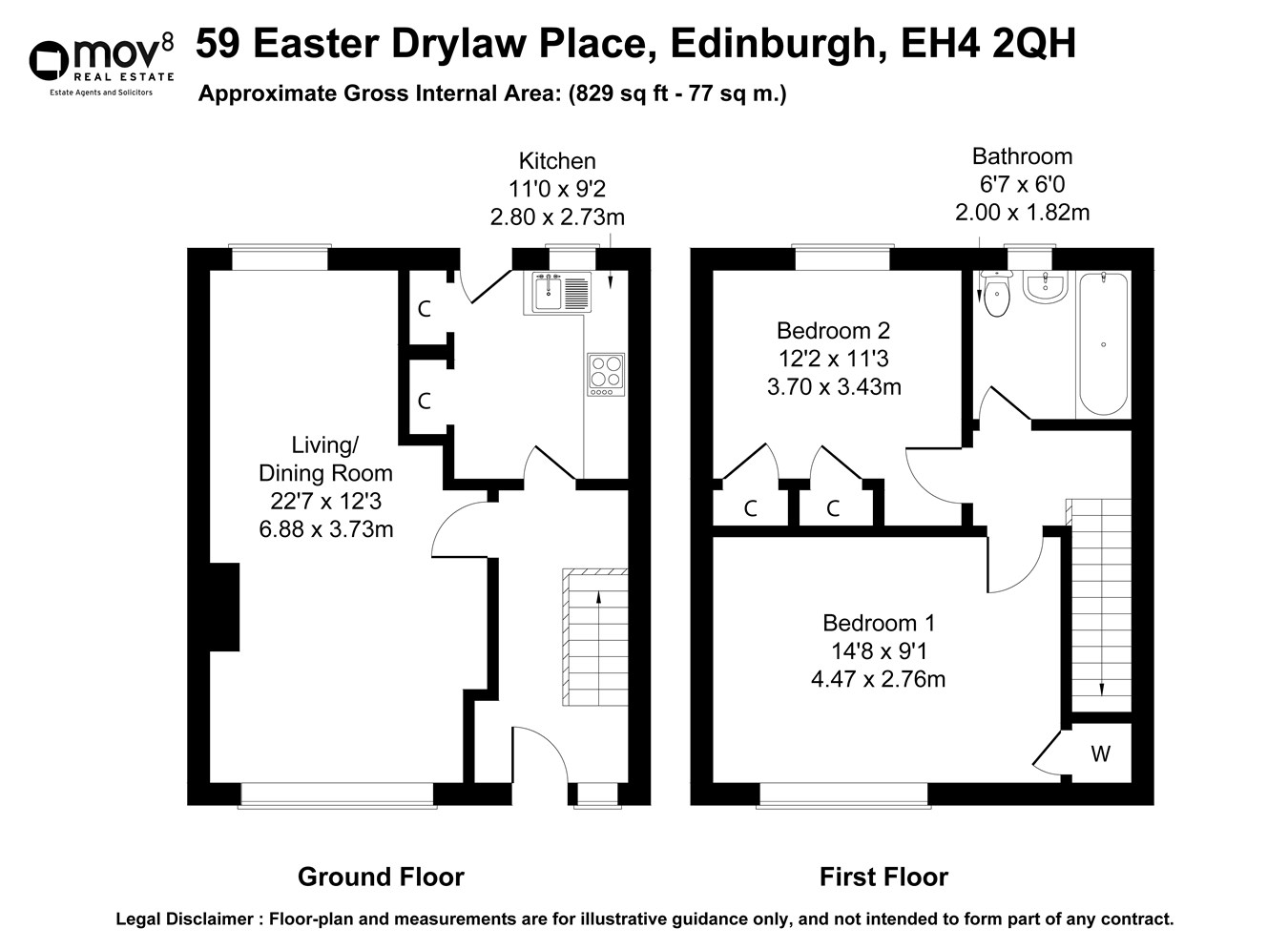 Easter Drylaw Place, Easter Drylaw, Edinburgh EH4, 2 bedroom semi