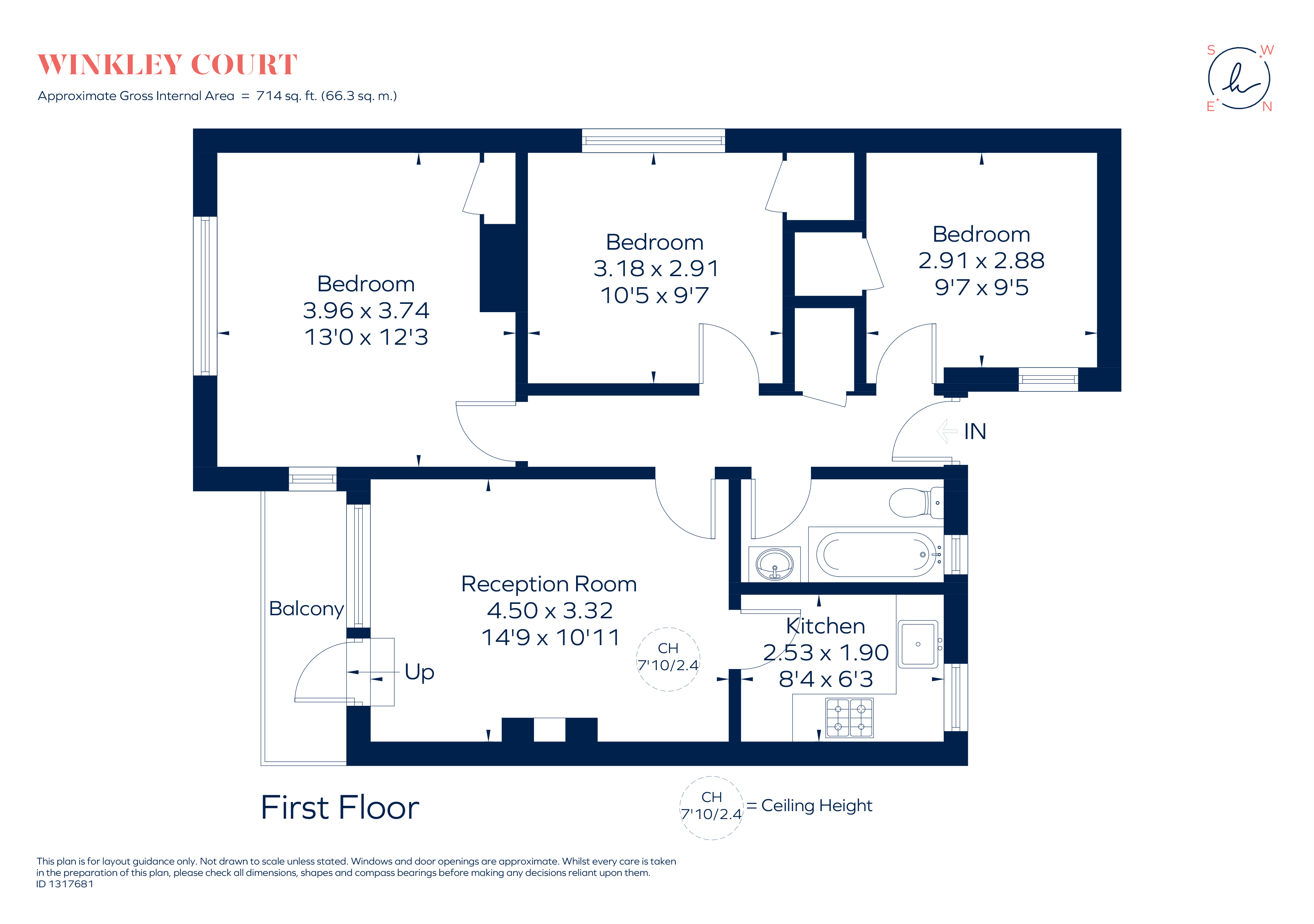 Flat 5, Winkley Court, St. James Lane, London floorplan