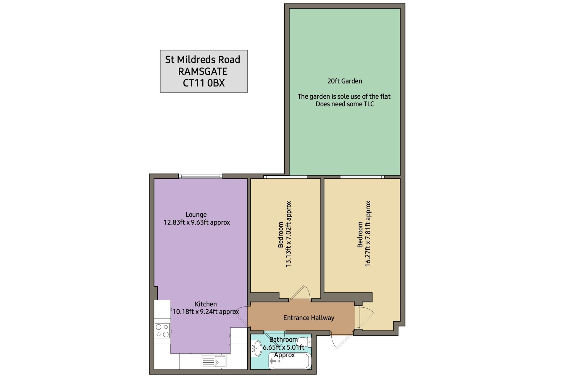 Flat 2, 16 St. Mildreds Road, Ramsgate floorplan