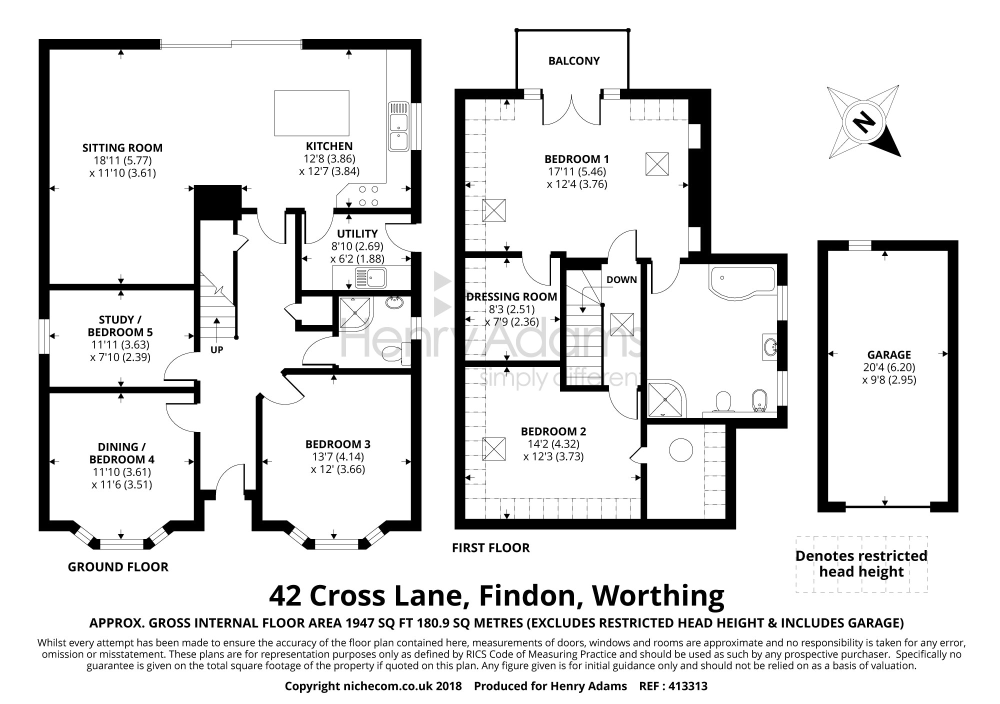 3 Bedrooms Detached house for sale in Cross Lane, Findon Village BN14