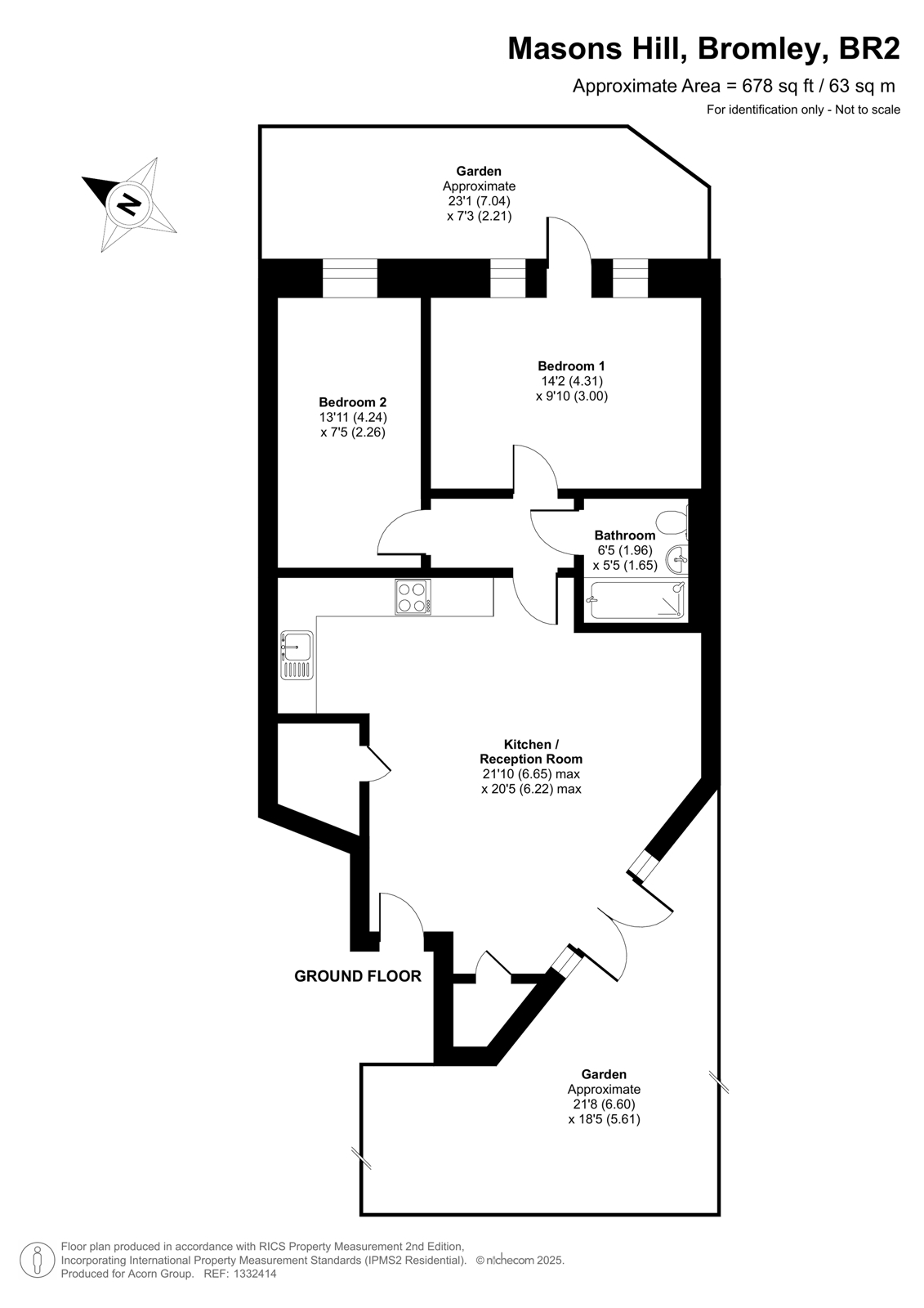 Flat 1, Berkeley Court, 48, Masons Hill, Bromley floorplan