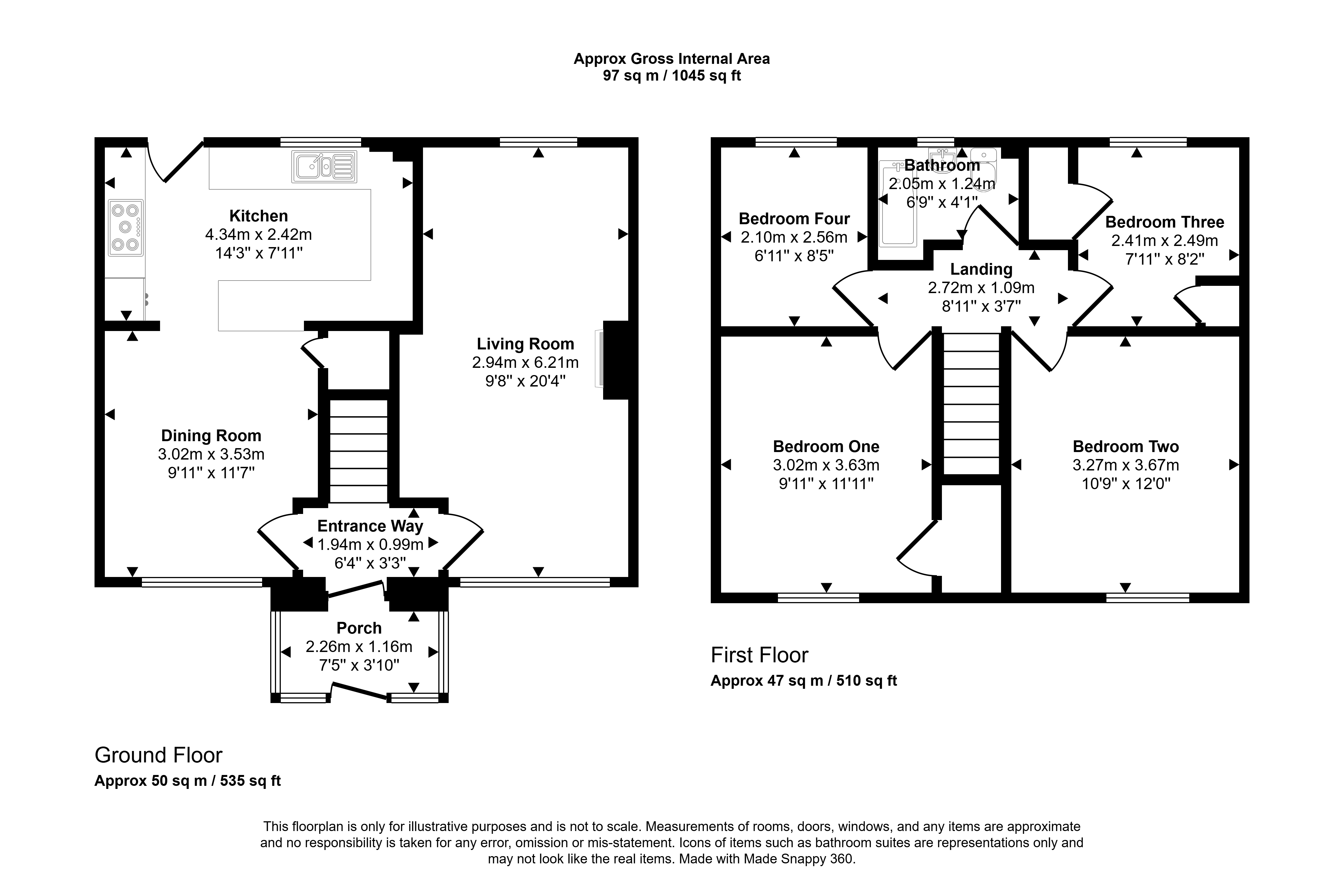 23, Howletch Lane, Peterlee floorplan