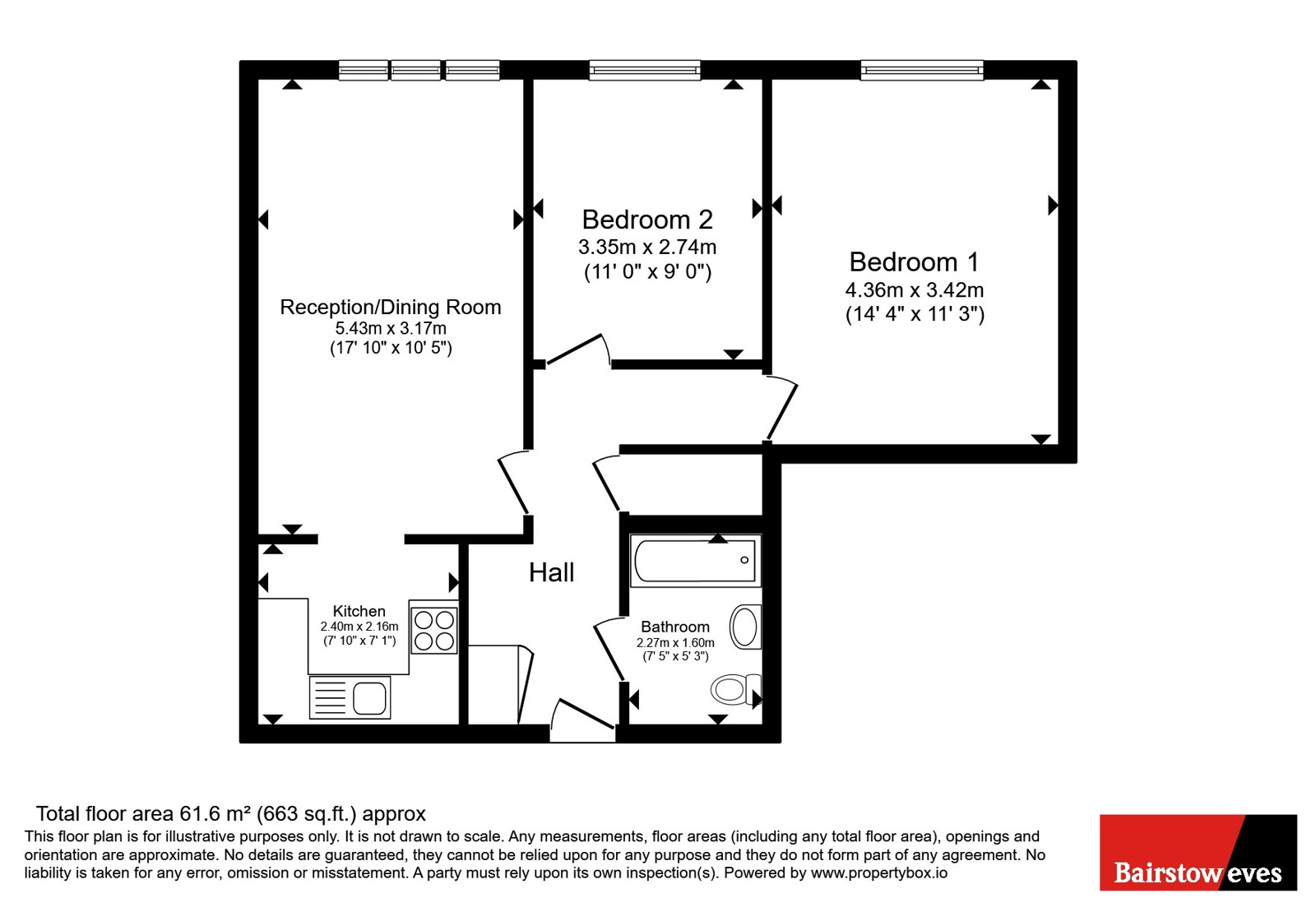 Flat 24 Oak Lodge, 56, Cambridge Road, London floorplan
