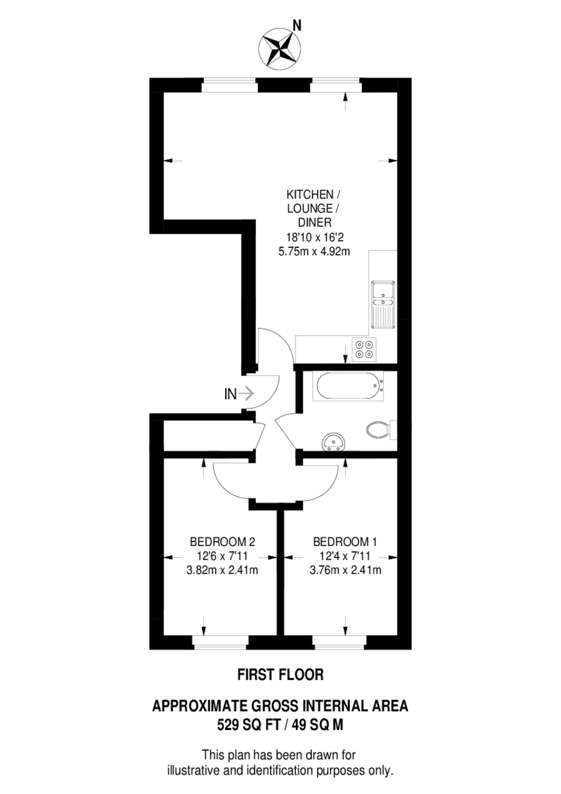 Claylands Place, Oval floorplan