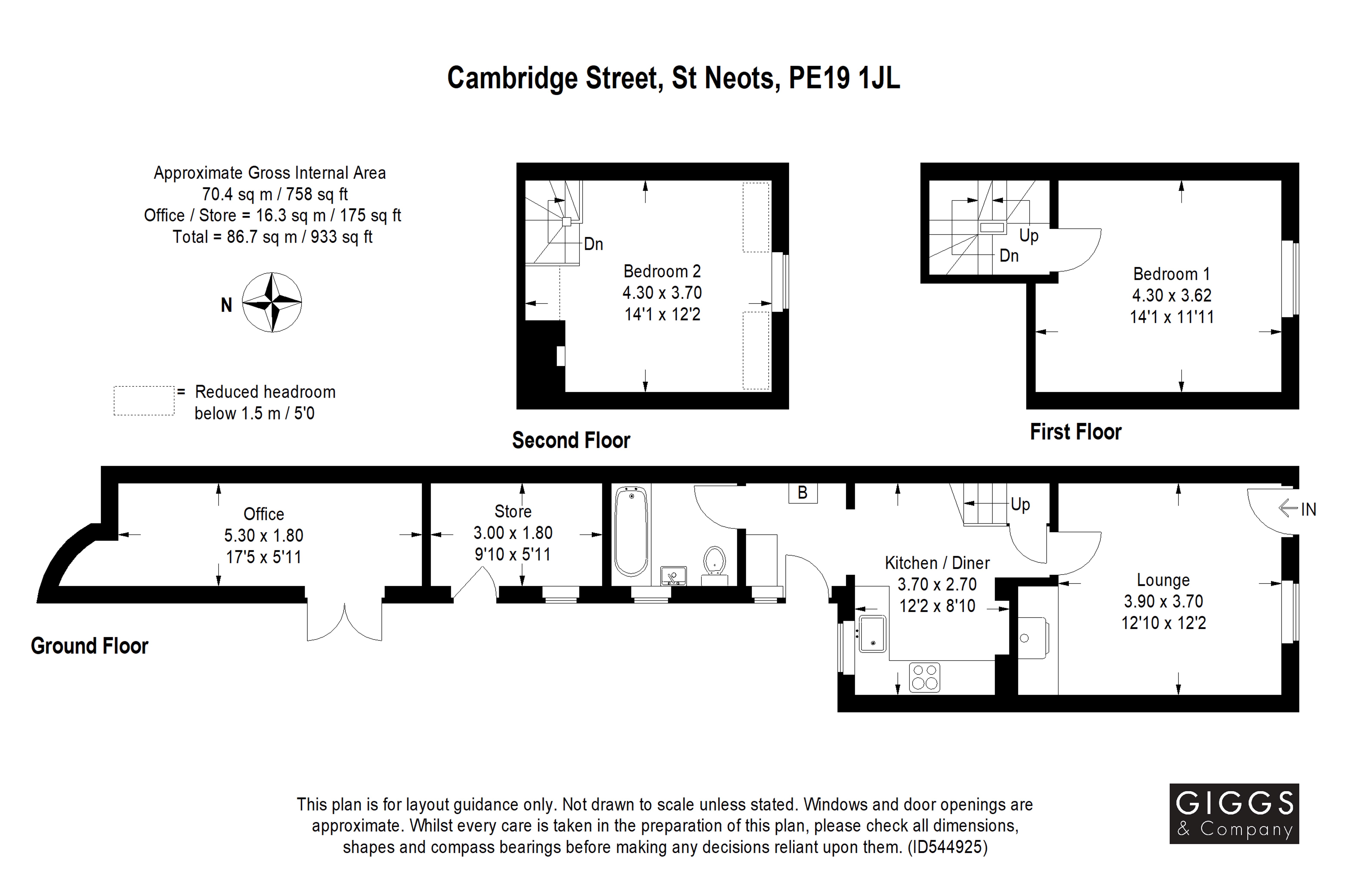 2 Bedrooms End terrace house for sale in Cambridge Street, St. Neots, Cambridgeshire PE19