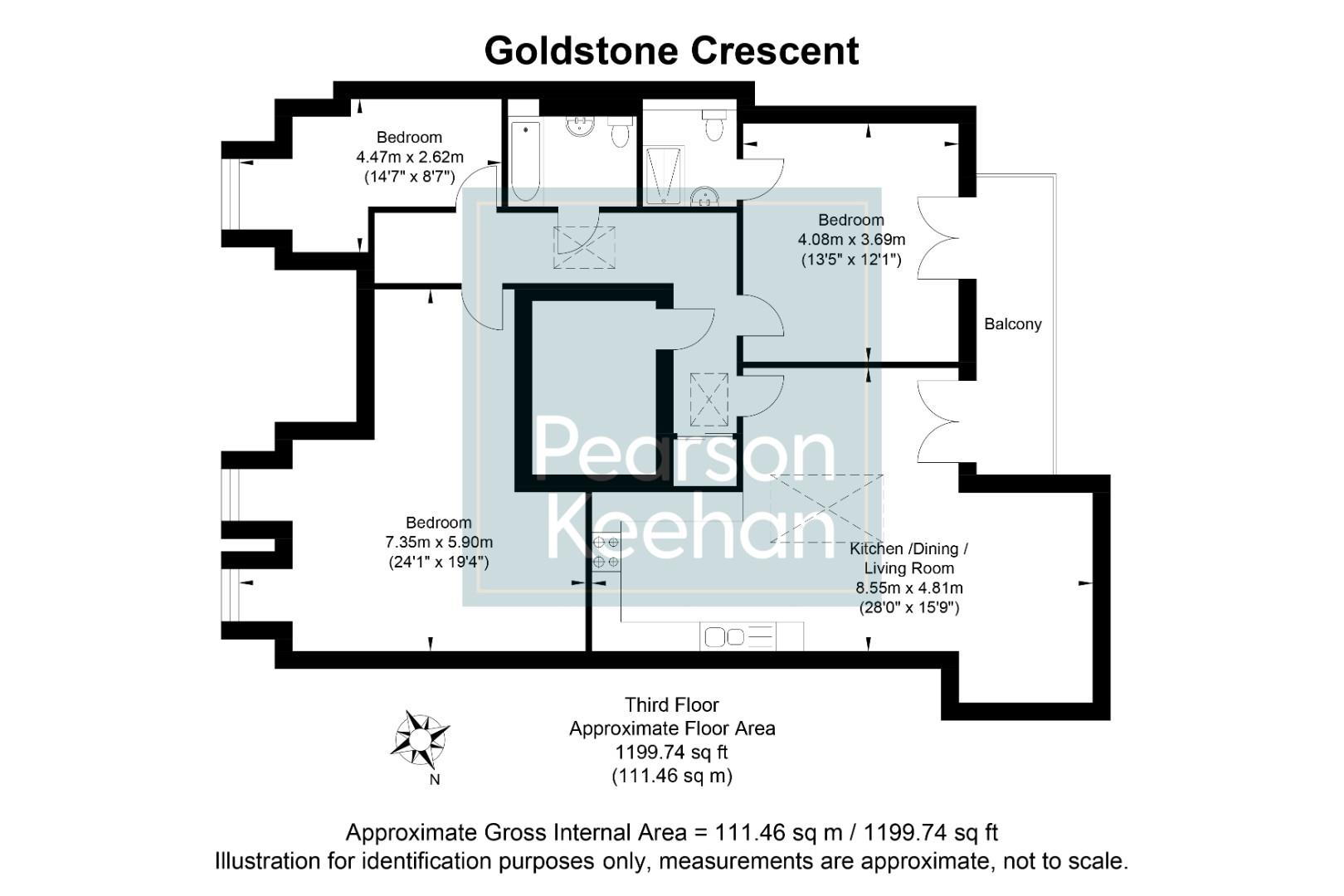 Penthouse, 207, Goldstone Crescent, Hove floorplan