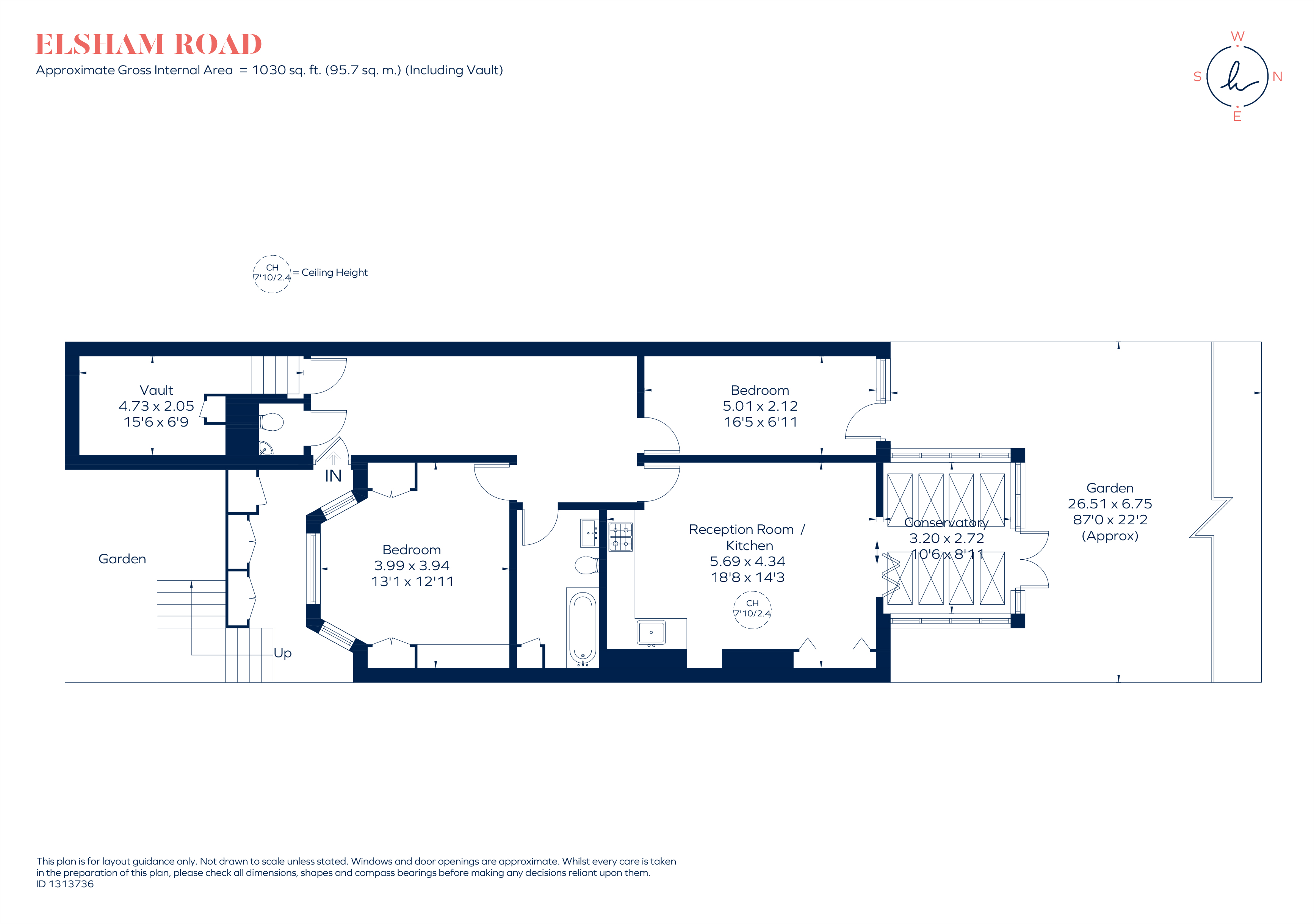 67A, Elsham Road, London floorplan